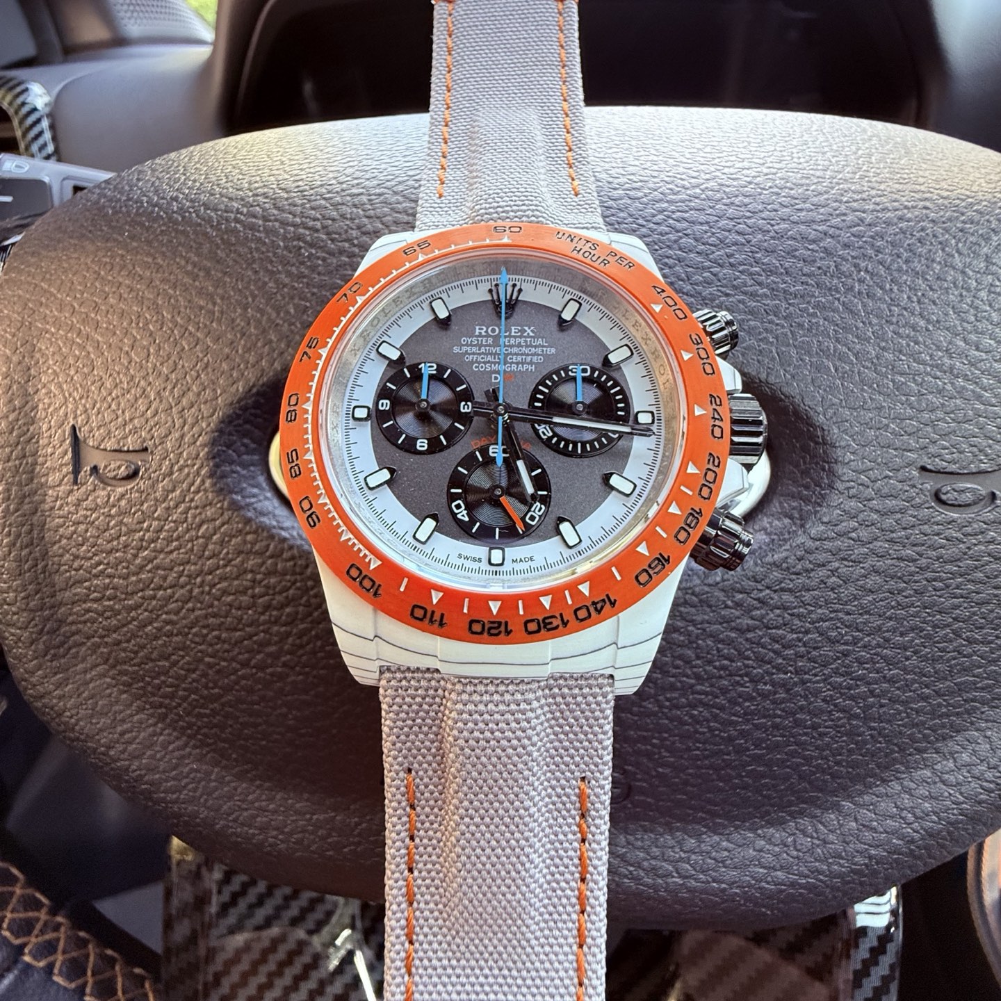 Rolex Daytona orange white gray black 40mm Men's Automatic