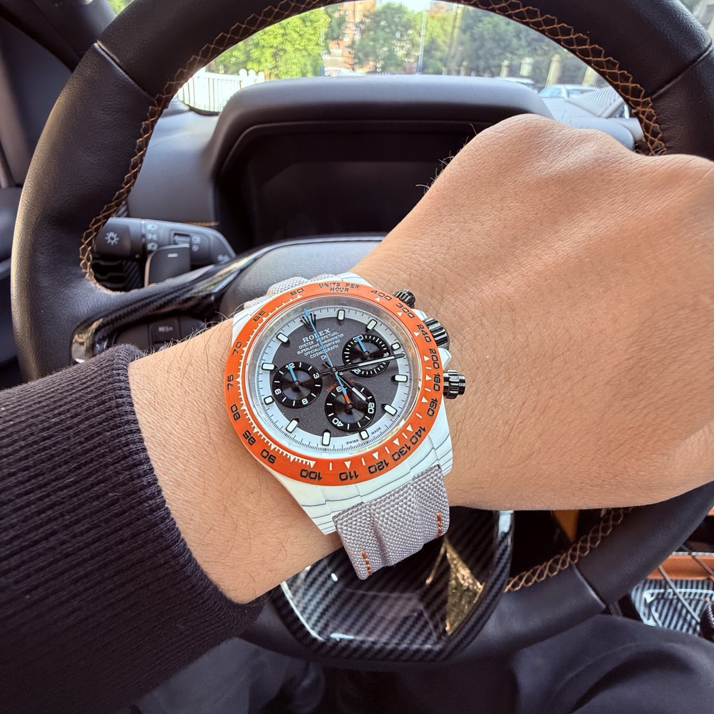 Rolex Daytona orange white gray black 40mm Men's Automatic