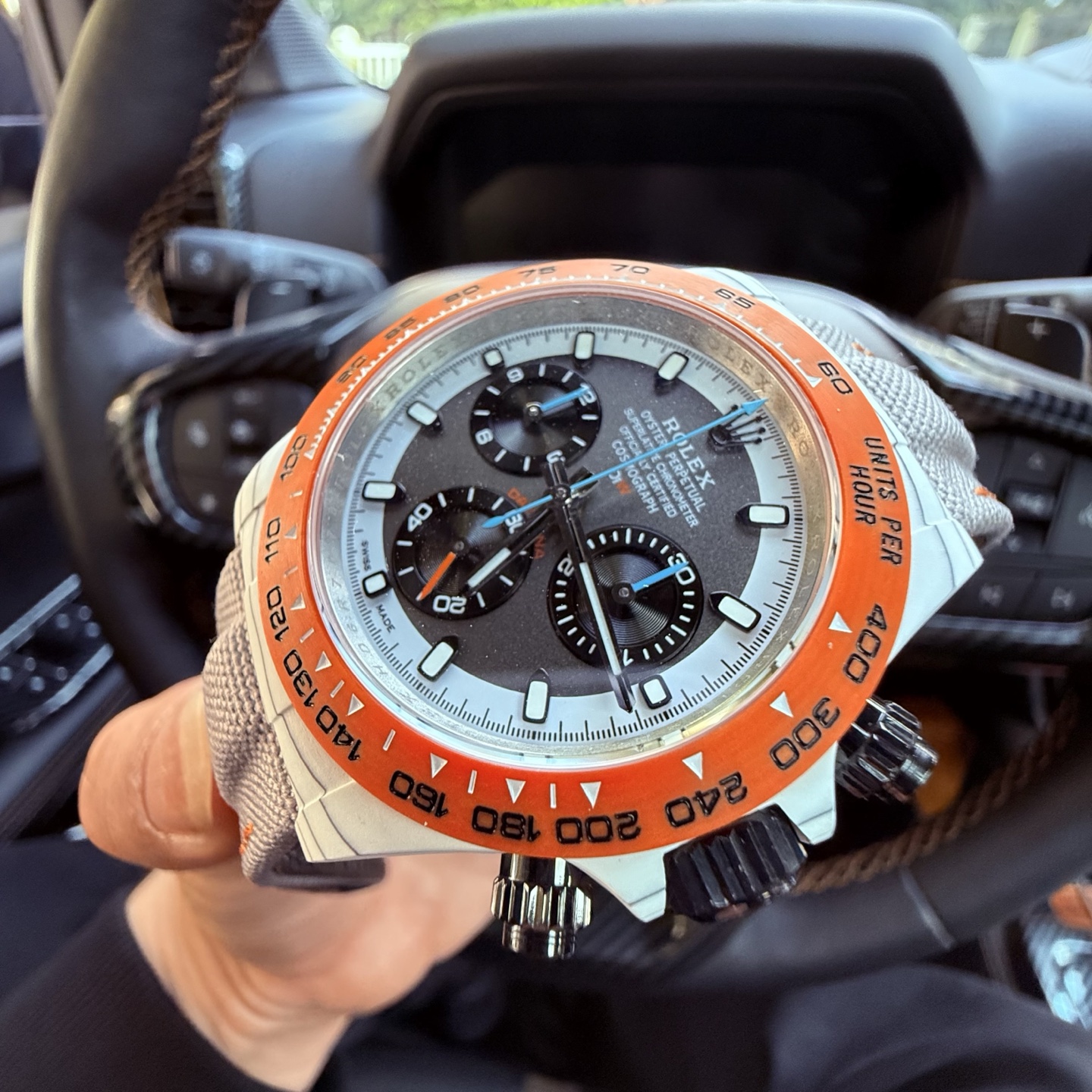 Rolex Daytona orange white gray black 40mm Men's Automatic