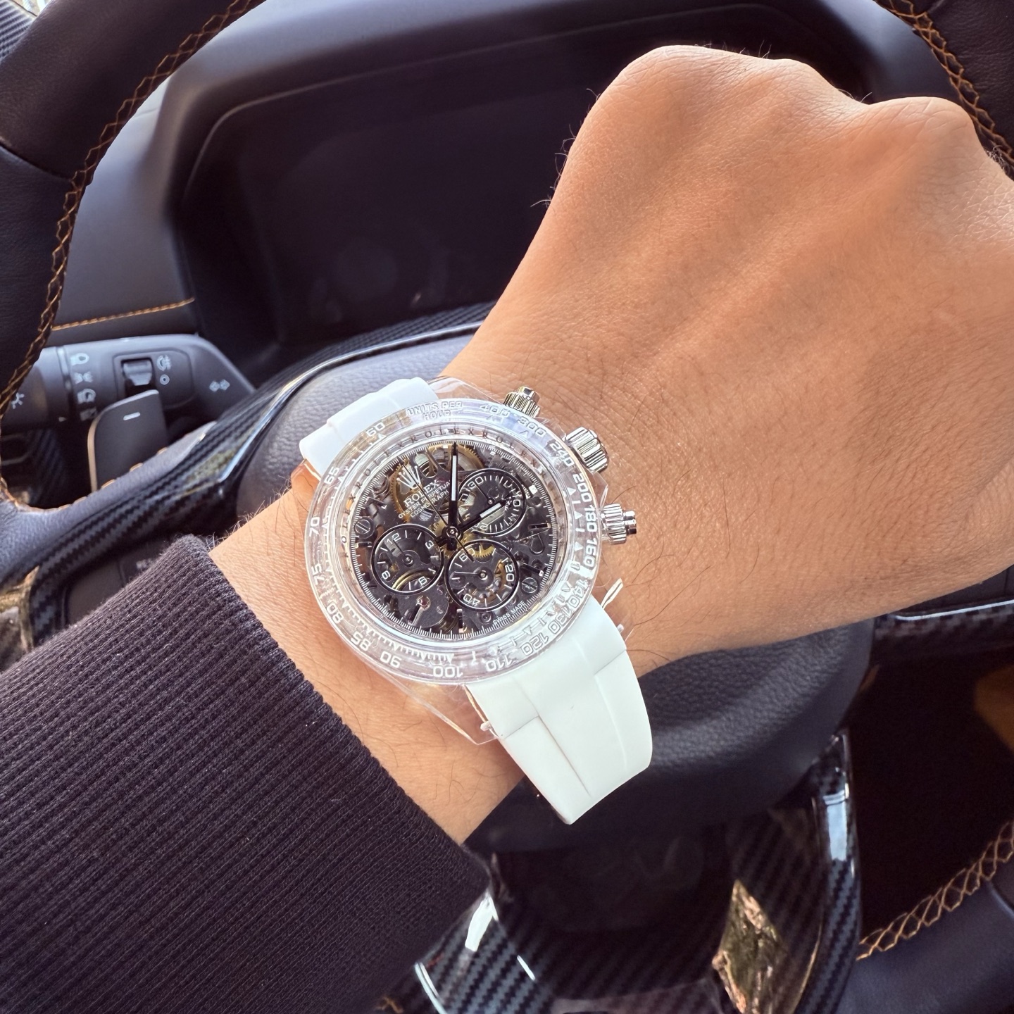 Rolex Daytona transparent / silver 40mm Men's Automatic
