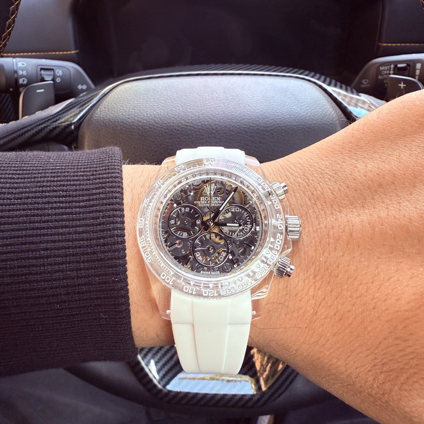 Rolex Daytona transparent / silver 40mm Men's Automatic
