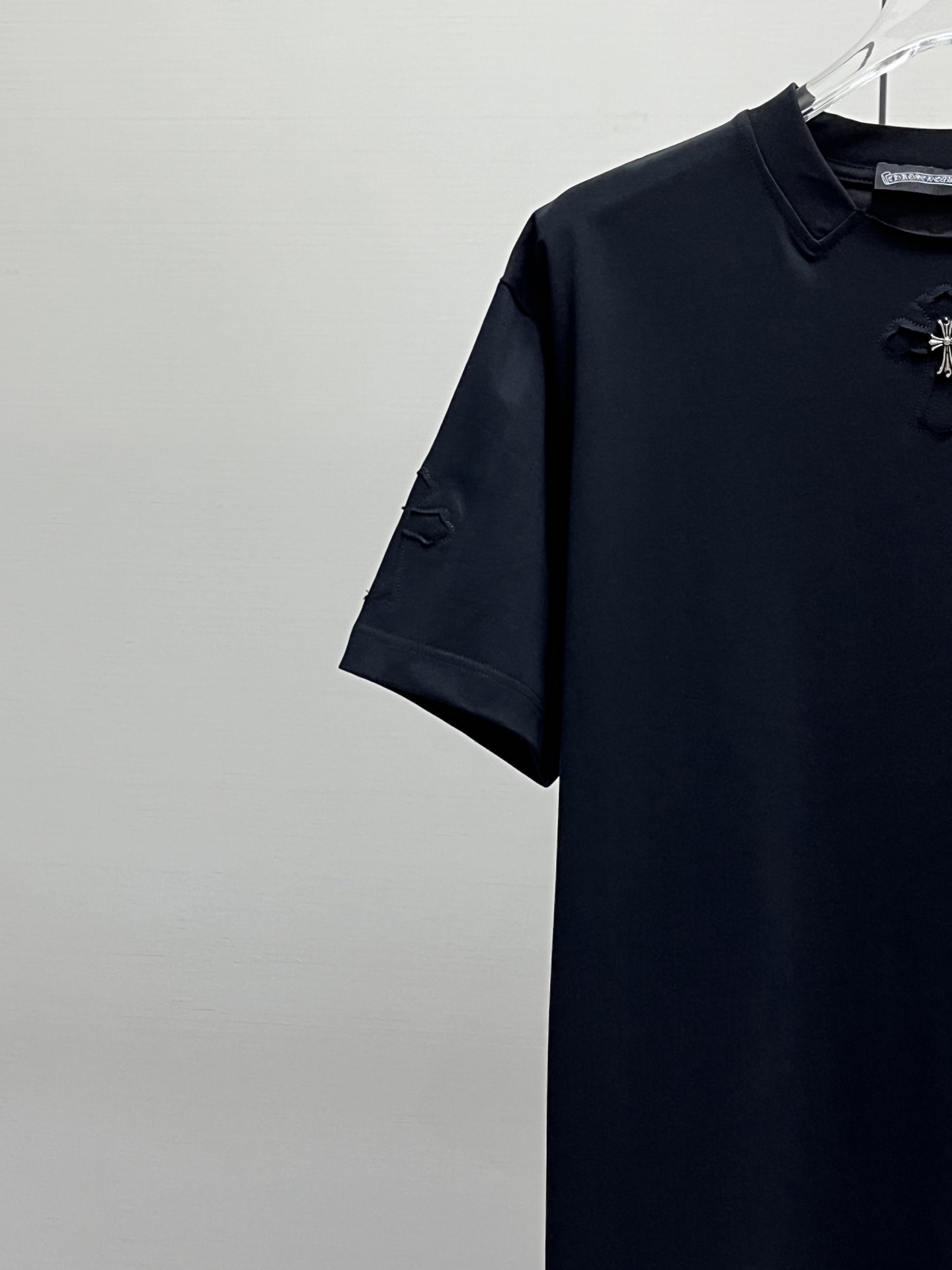 ChromeHearts/克罗心 十字架刺绣logo纯棉短袖 黑色 白色 粉色 玫红