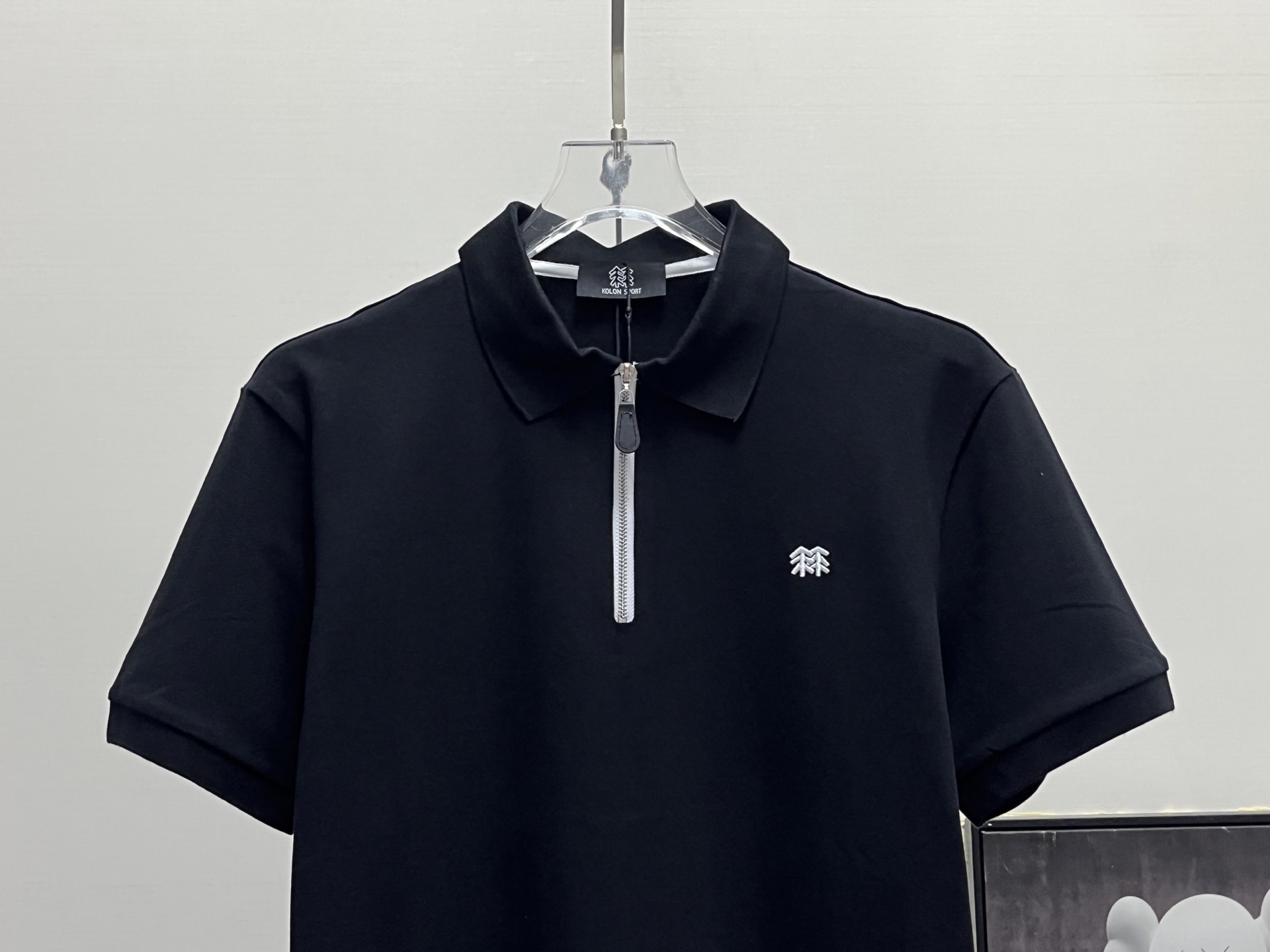kolon Sport丨可隆拉链刺绣polo短袖 黑色 米白 军绿