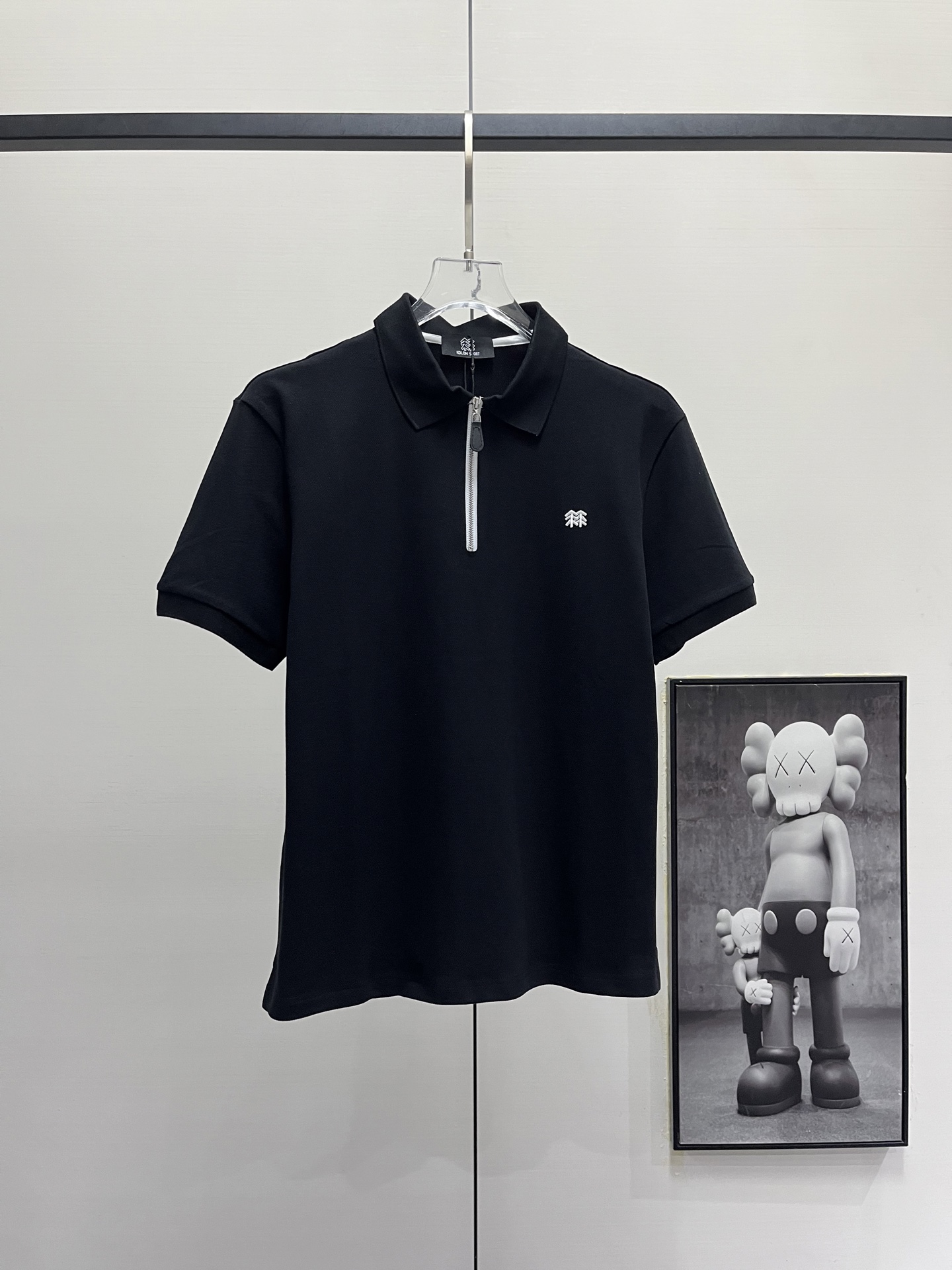 kolon Sport丨可隆拉链刺绣polo短袖 黑色 米白 军绿
