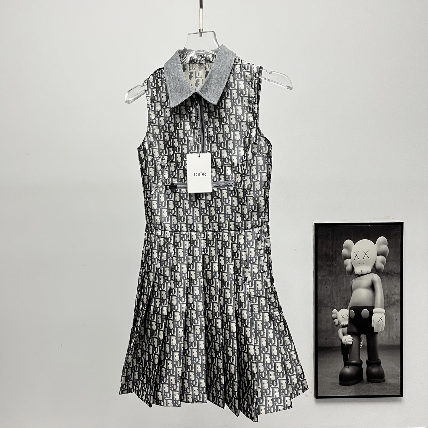 Dior/迪奥 25ss 翻领满印无袖拉链连衣裙