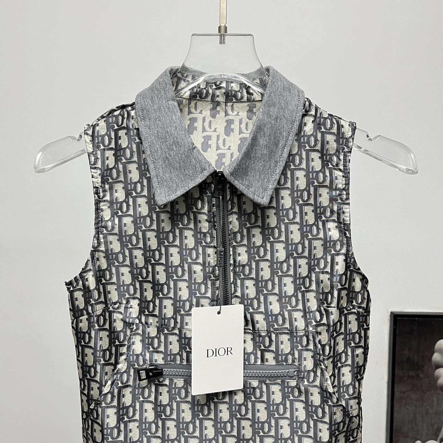 Dior/迪奥 25ss 翻领满印无袖拉链连衣裙