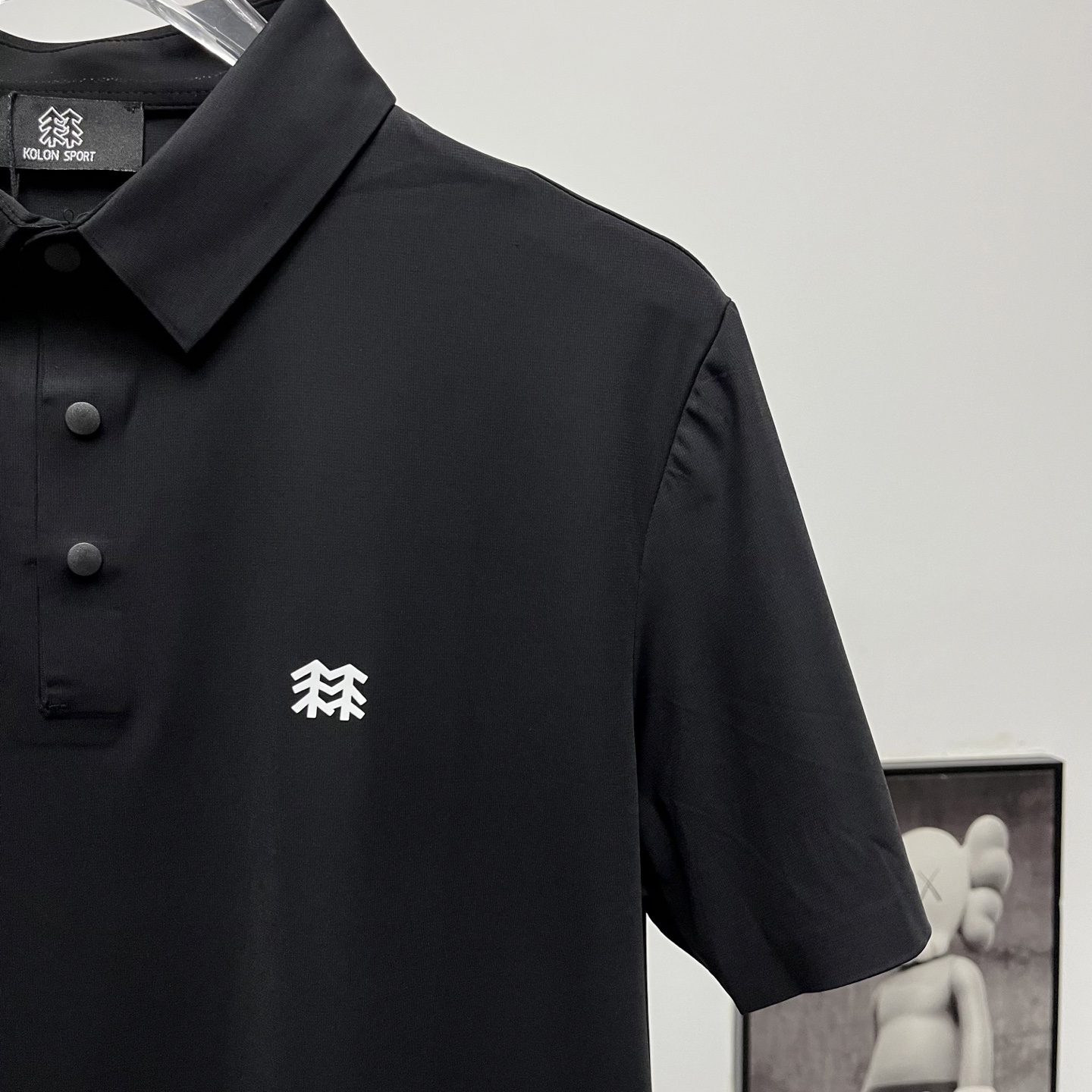 kolon Sport/可隆 25ss 翻领纯色冰丝POLO杉短袖 黑色 酒红