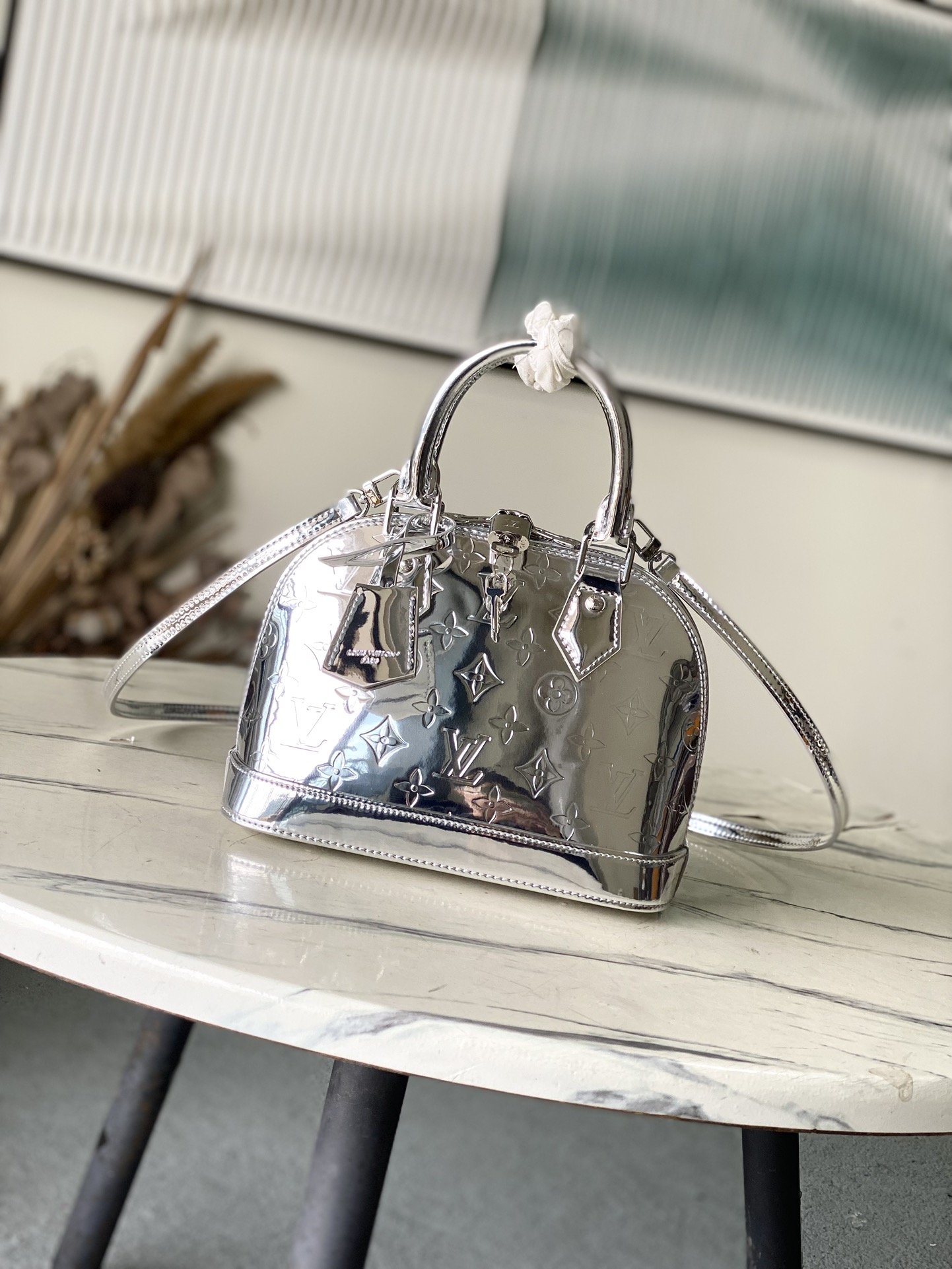 LV Style Beige Leather Top Handle Bag Lookbook Reference image 1