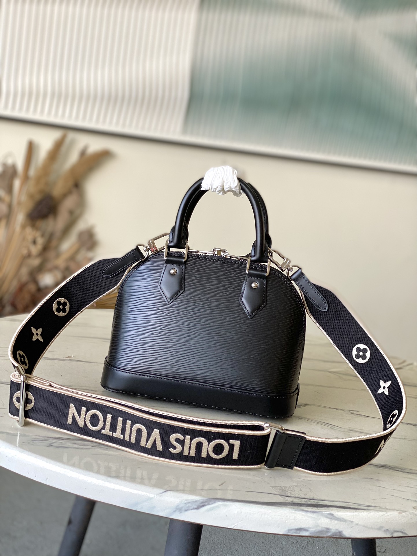 LV Style Black Leather Top Handle Bag style reference detail image 3 from source 759889