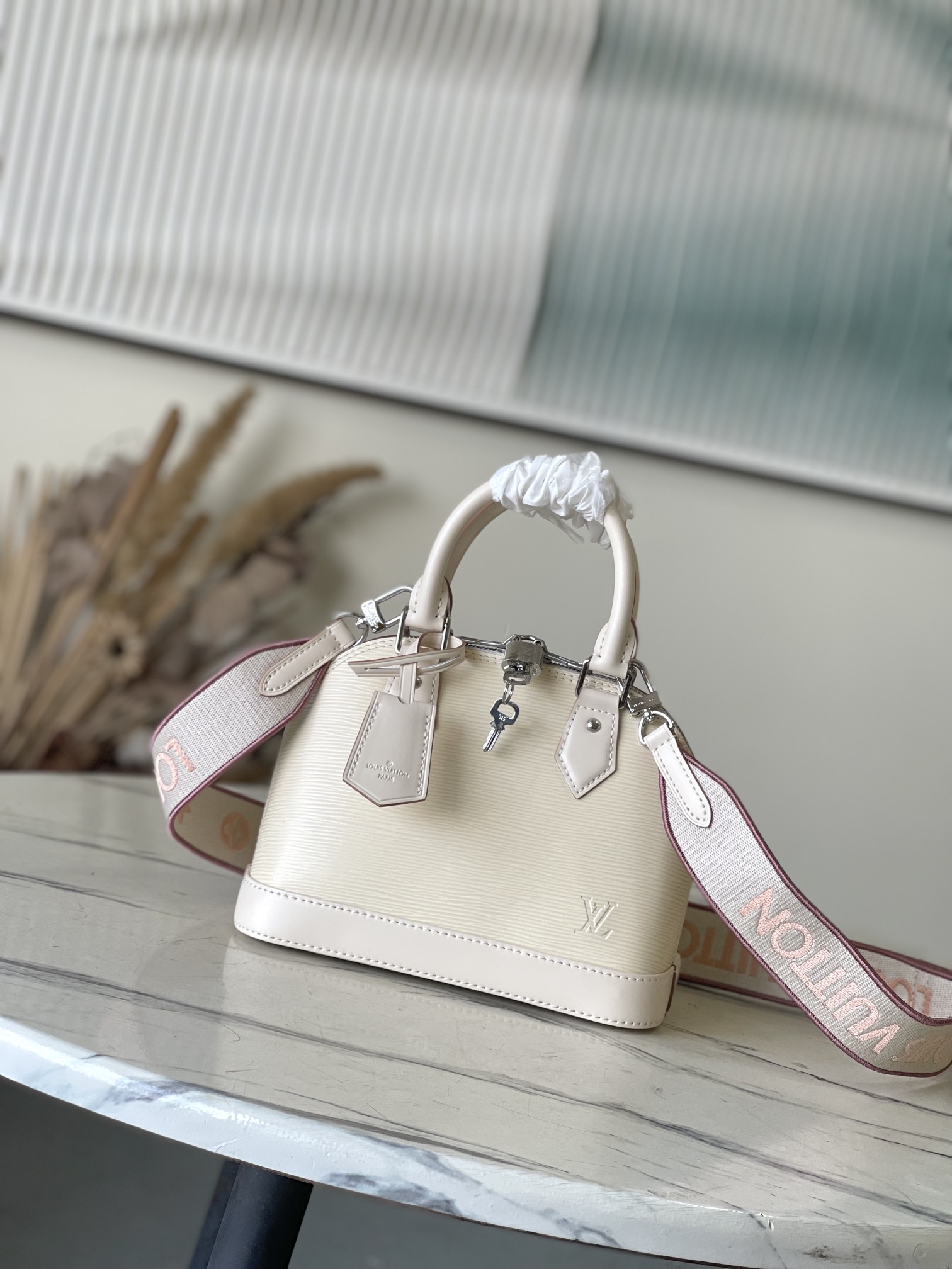 LV Style White Leather Top Handle Bag Lookbook Reference image 1
