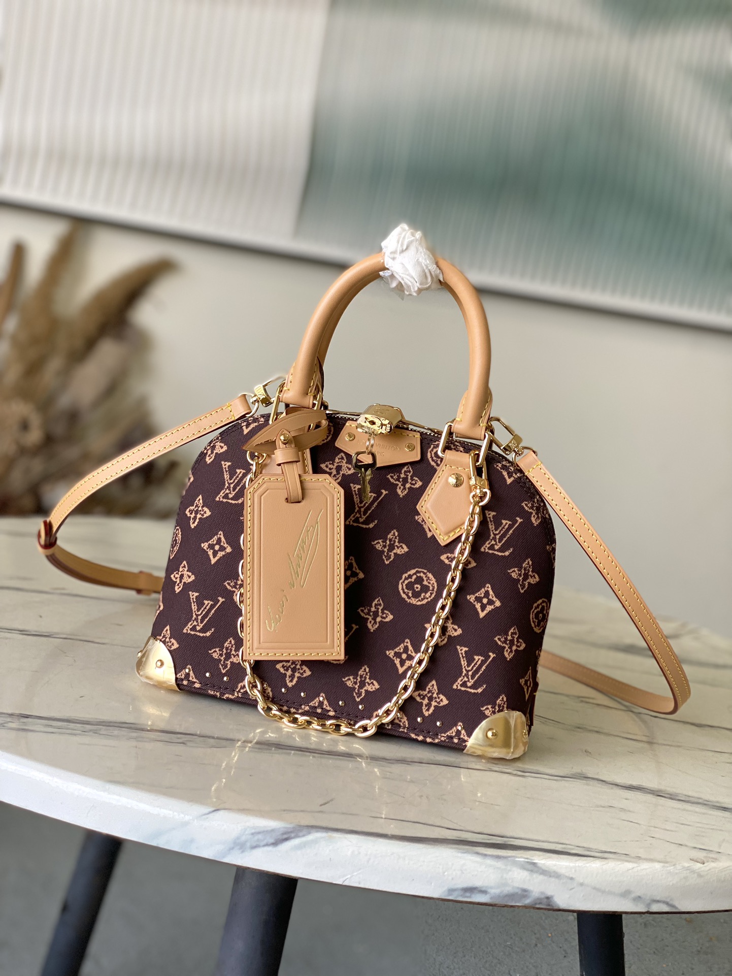 LV Style Beige Top Handle Bag Lookbook Reference image 1