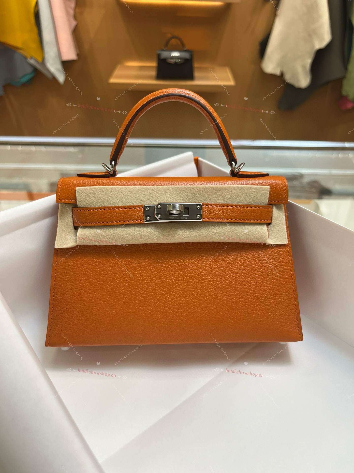 Hermes Kelly Bolsas Sacos de corpo cruzado & Ombro Réplica de moda
 Laranja Hardware Prata Mini