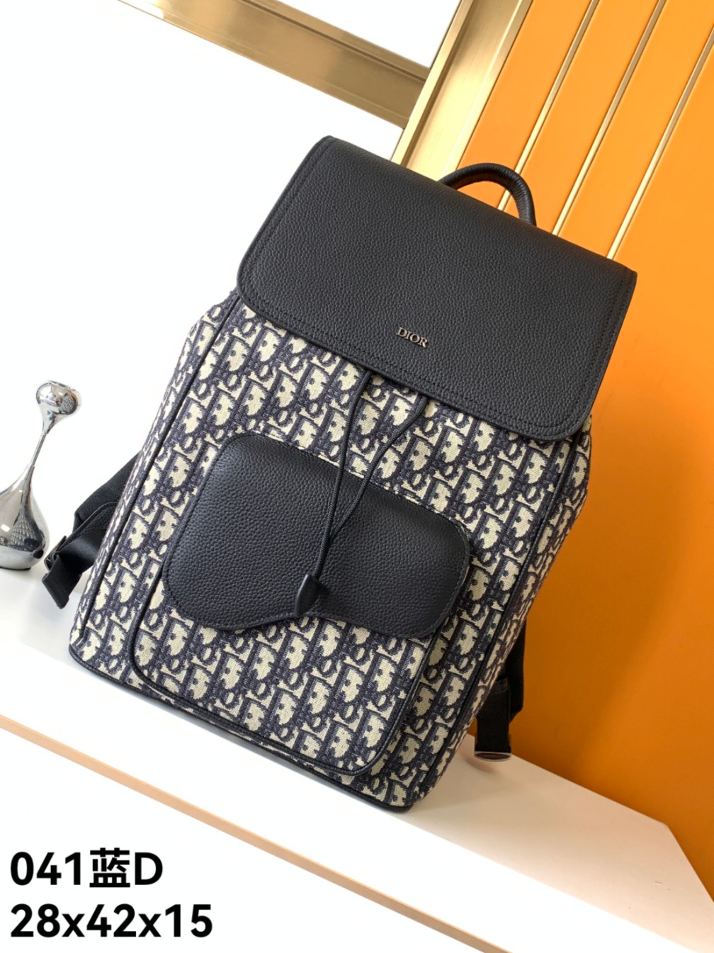 Dior Bags Backpack Black Blue Cowhide Fashion