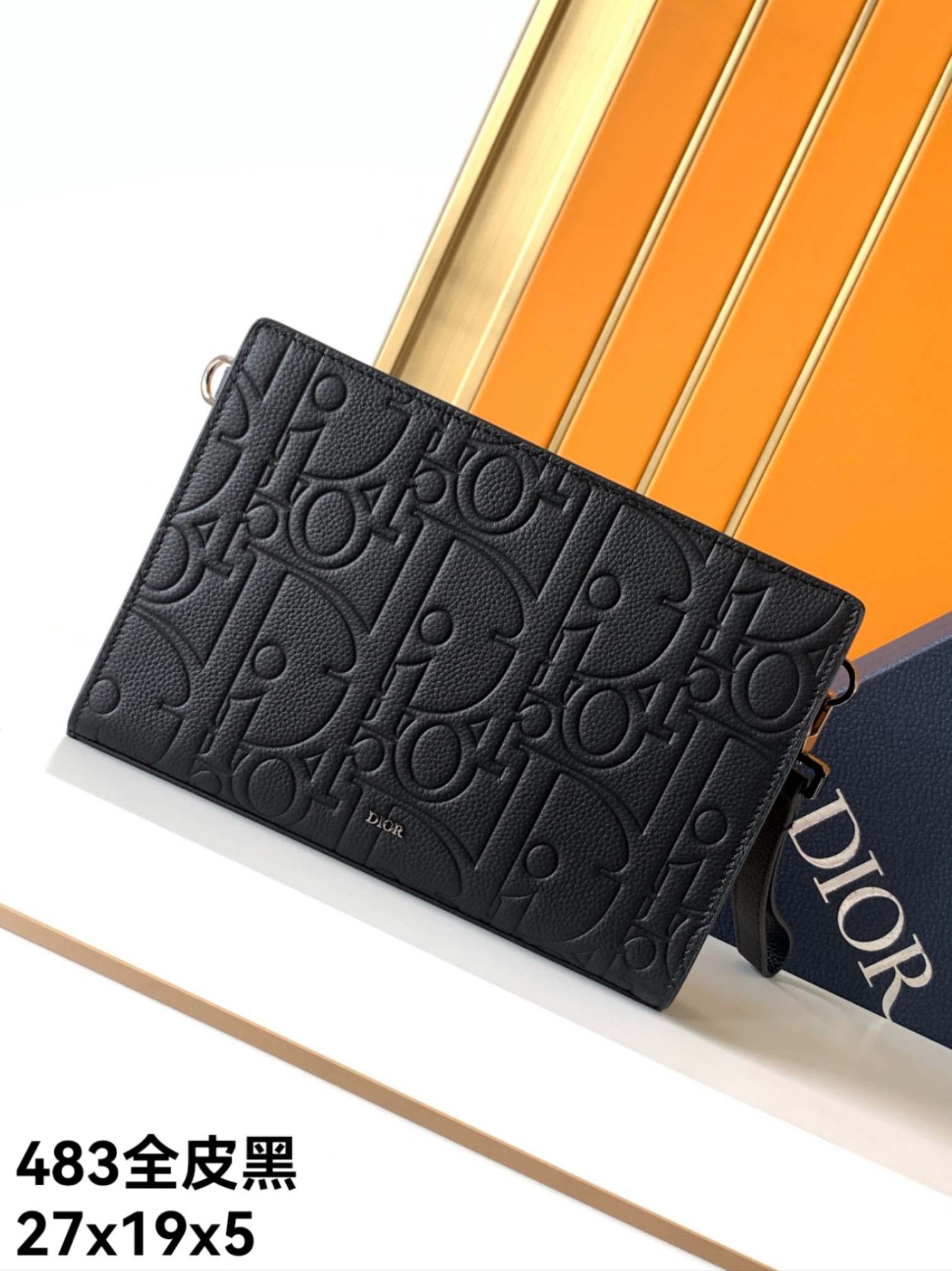 Dior 手包型号： 483#全皮黑 货 休闲 手拿包流行款 高端 有品味 专用高端头层牛皮
