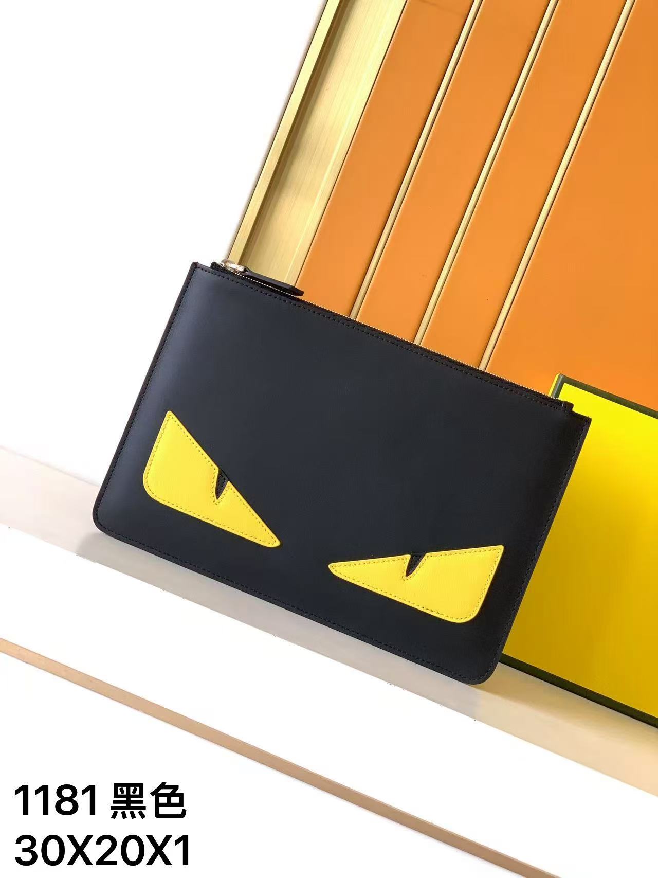 Fendi 手包型号： 1181#黑色 货 休闲 手拿包流行款 高端 有品味 专用高端头层牛皮