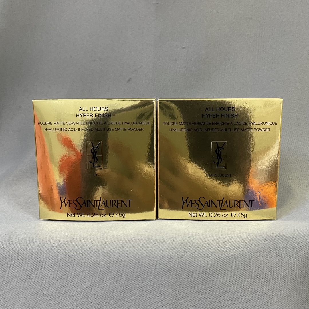 Polvo compacto YSL negro de piel 7.5g nueva versión! Tonos: transparente, 01#, 02#.