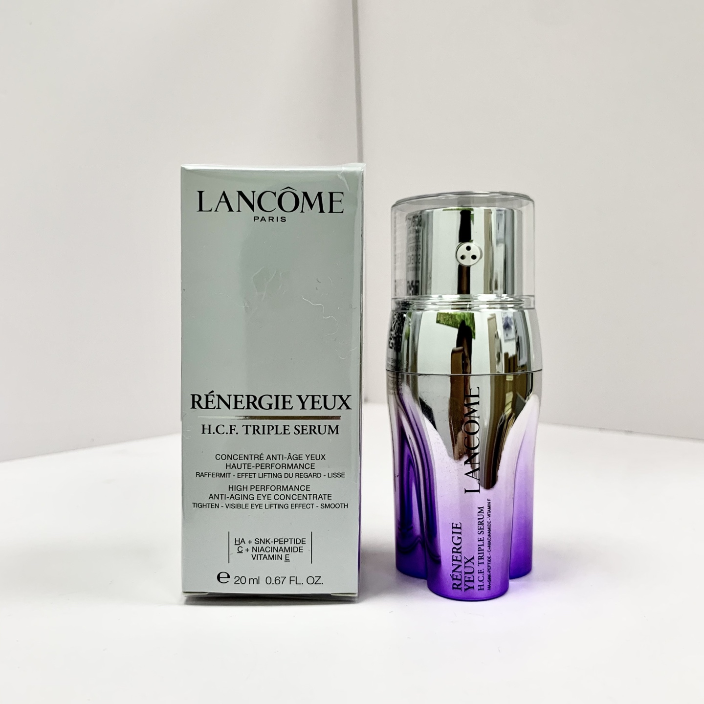 50！Lancôme Renergie Triple Eye Serum 20ml! ①Tube firming eye area 300 peptides + hyaluronic acid serum ①Tube reducing w…