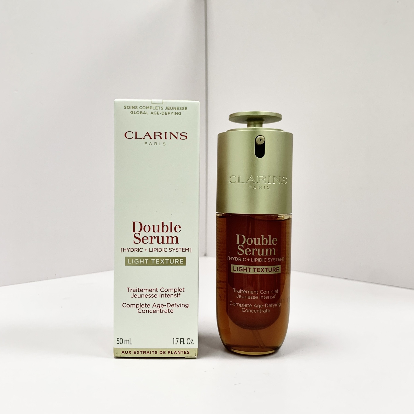 42! (Nota al pedir: Nueva versión de esencia doble Clarins 50ml versión ligera) Esencia doble Clarins versión ligera 50…