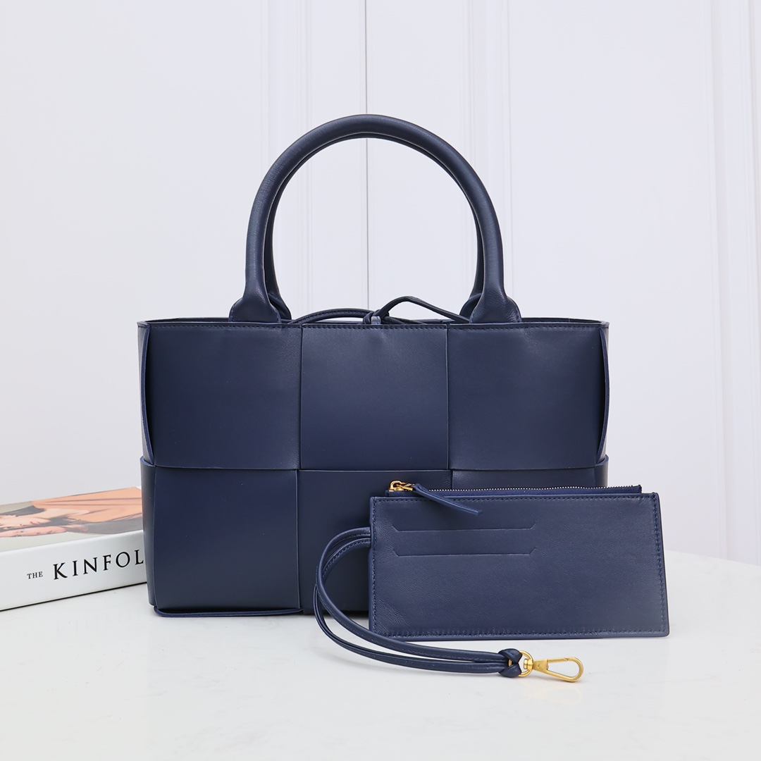 Bottega Veneta 編織托特手袋 小號 深藍