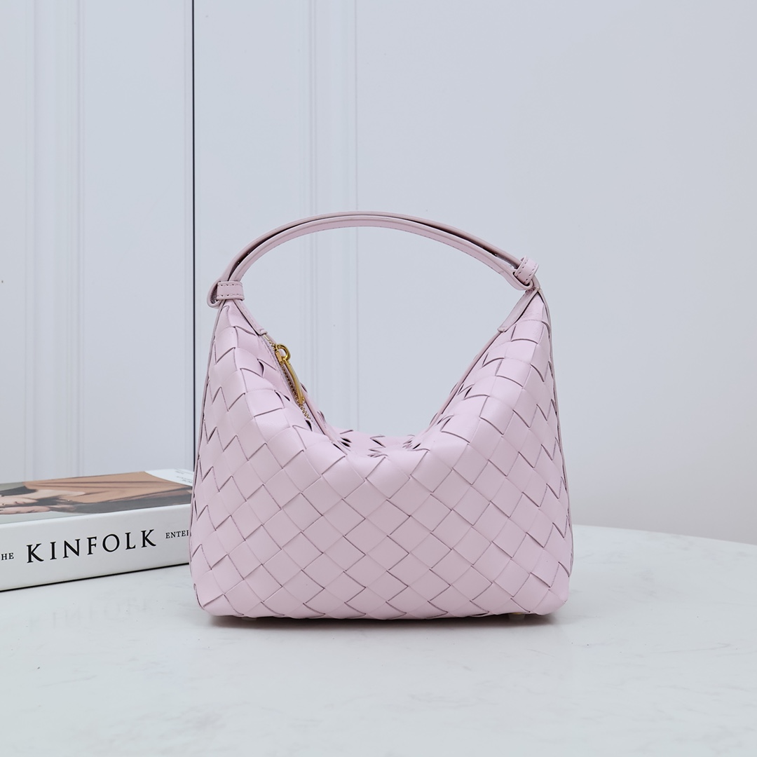 Bottega Veneta Wallace lunch box bag nappa lambskin woven adjustable handle