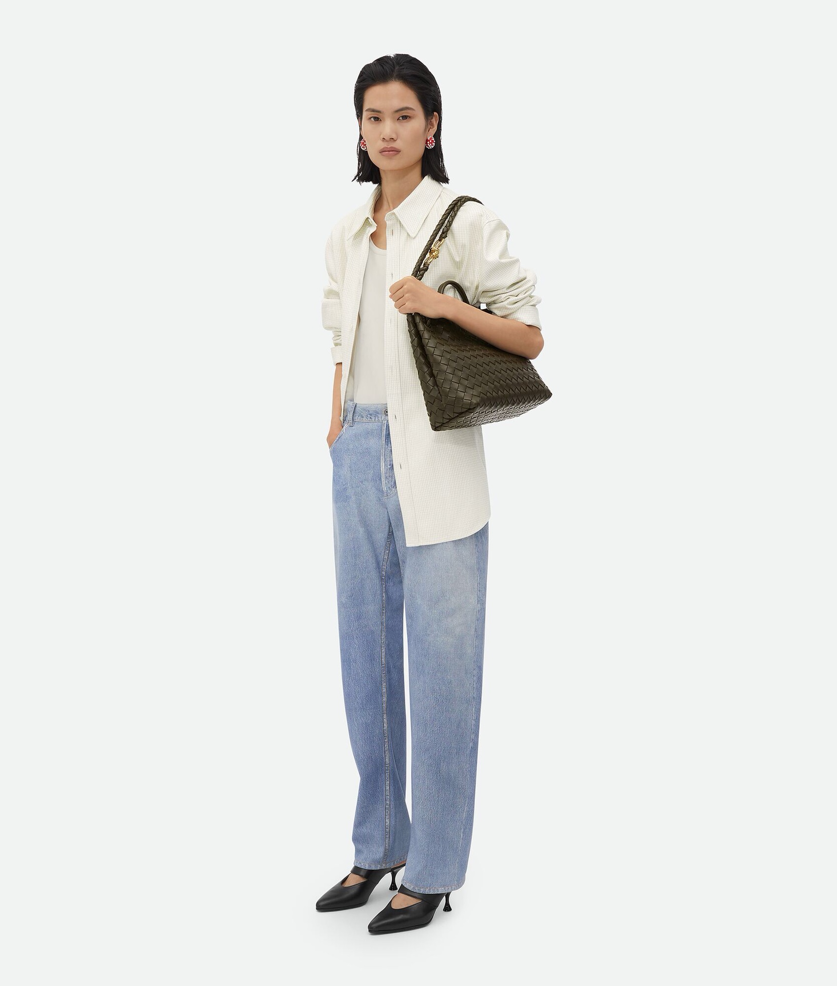 Bottega Veneta Style Beige Leather Top Handle Bag Bags Top Handle Bag detail image 9 from source 765998
