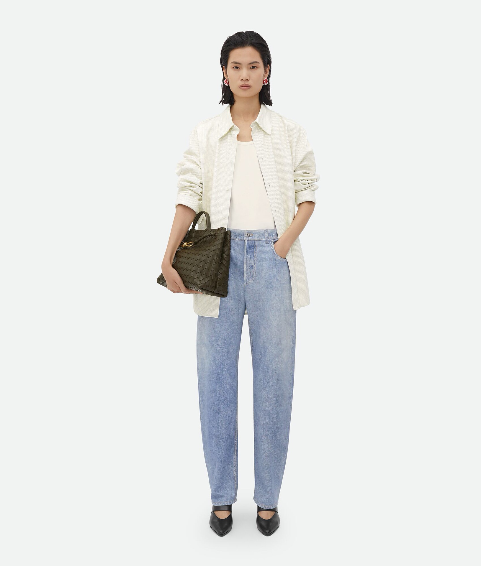 Bottega Veneta Style Beige Leather Top Handle Bag Bags Top Handle Bag detail image 8 from source 765998