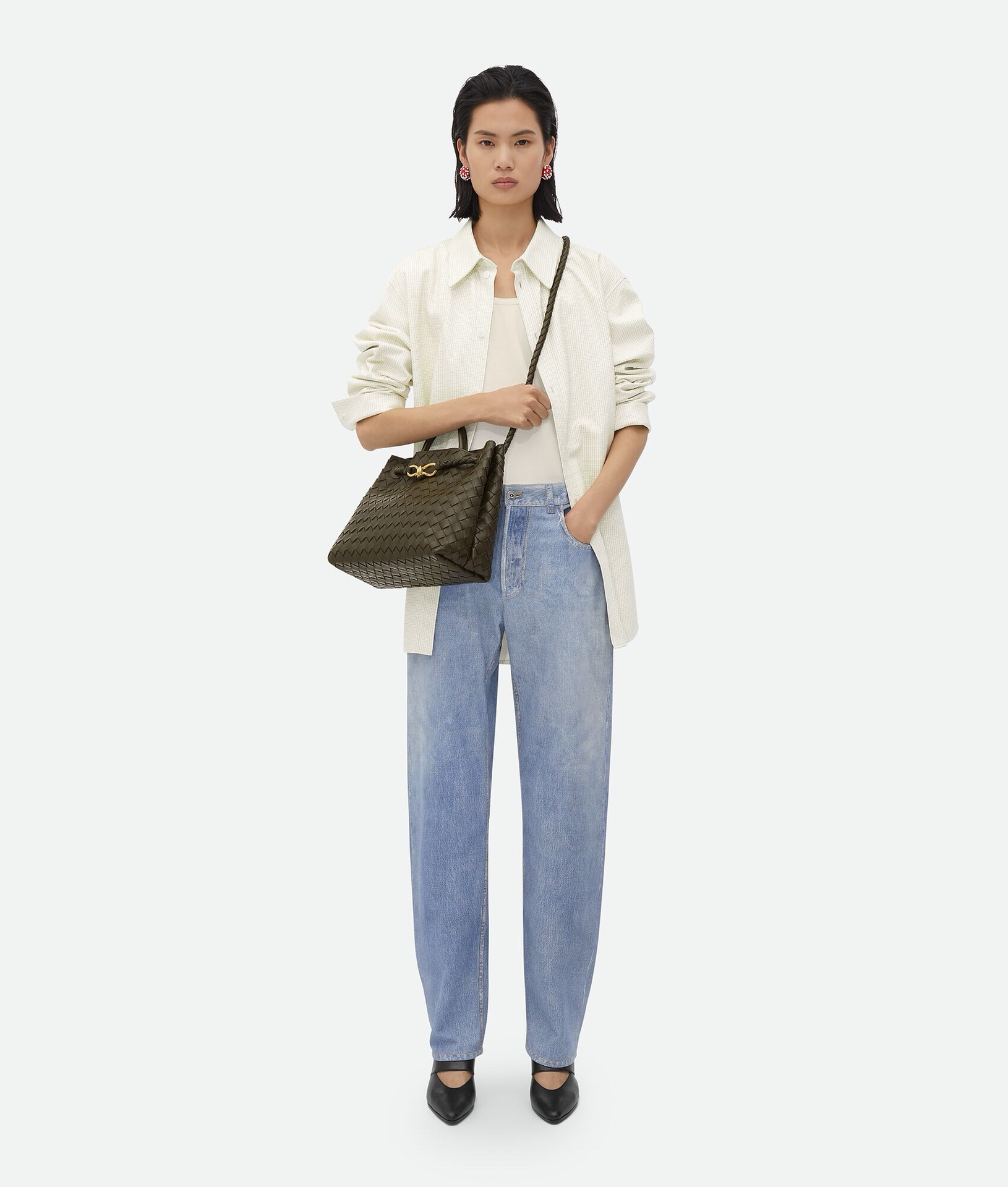 Bottega Veneta Style Beige Leather Top Handle Bag Bags Top Handle Bag detail image 7 from source 765998