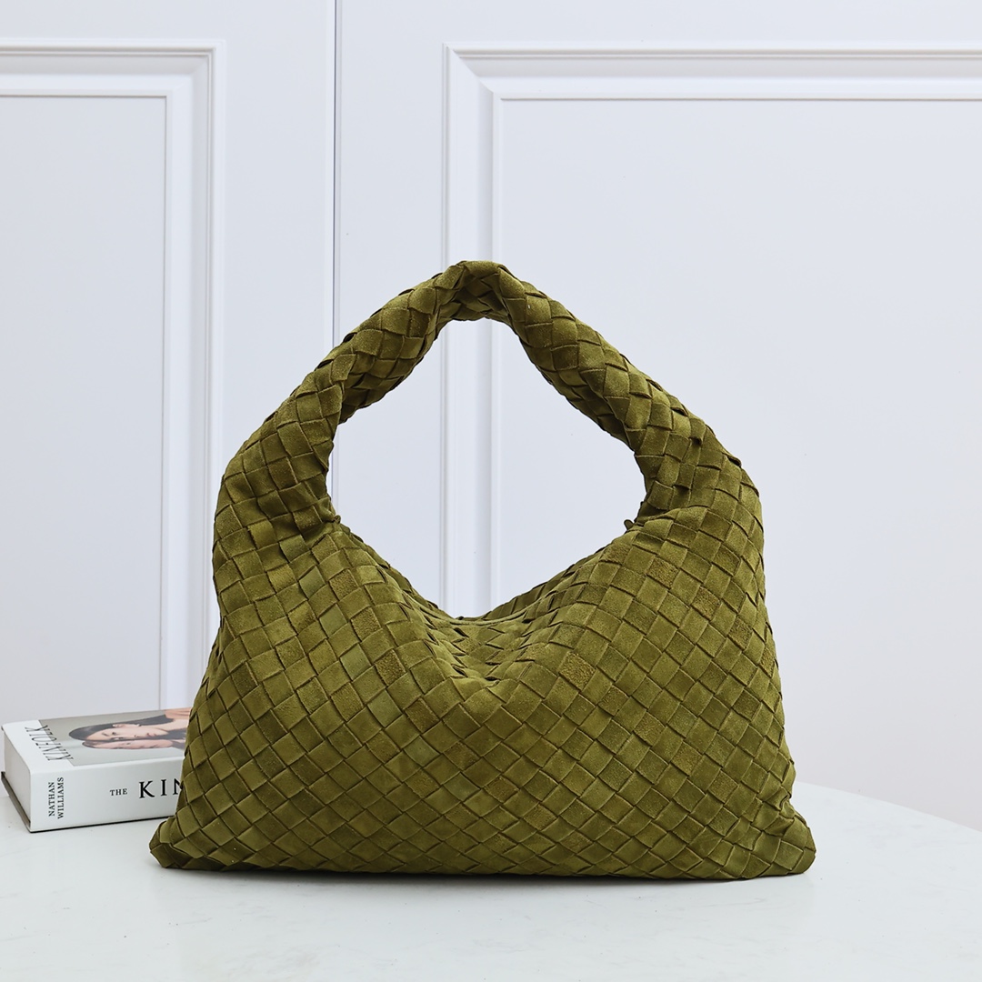 Woven Cashmere Handbag Shoulder Bag Olive Oil Green
