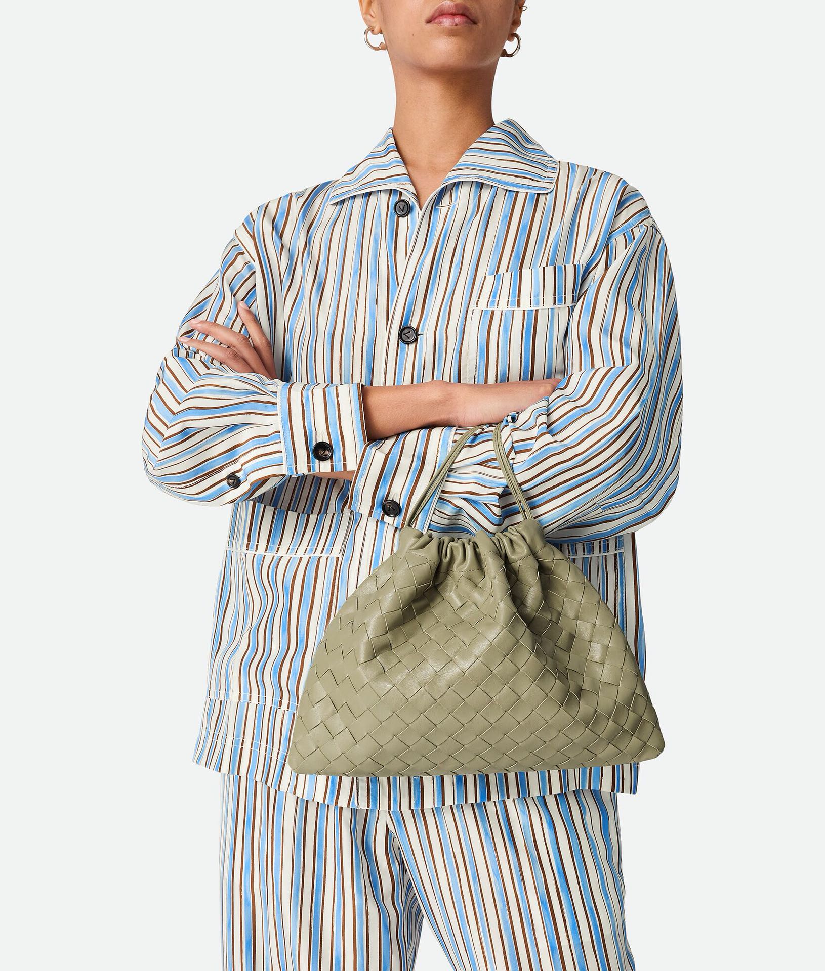 Bottega Veneta Style Green Nylon Shoulder Bag style reference detail image 7 from source 771778