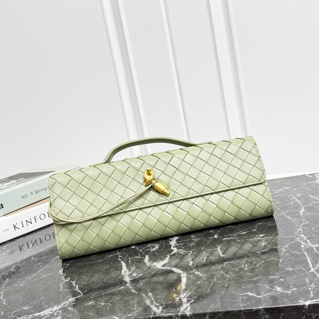 Bottega Veneta 编织小羊皮 手提晚宴包 金属绳结扣