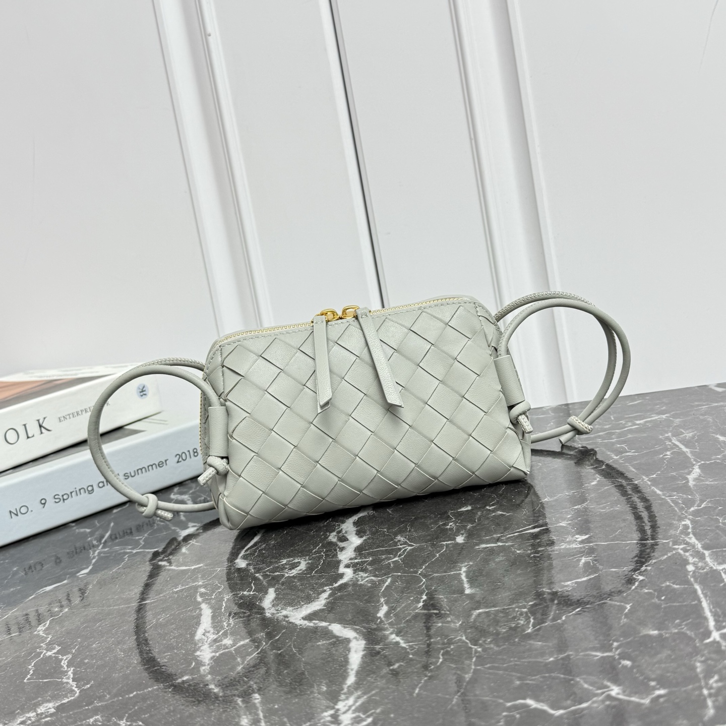 Bottega Veneta Style Grey Crossbody Bag style reference detail image 2 from source 771796