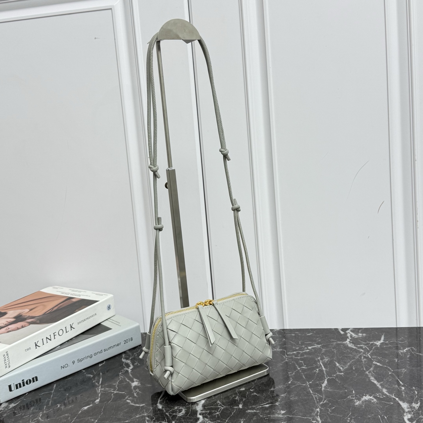 Bottega Veneta Style Grey Crossbody Bag style reference detail image 1 from source 771796