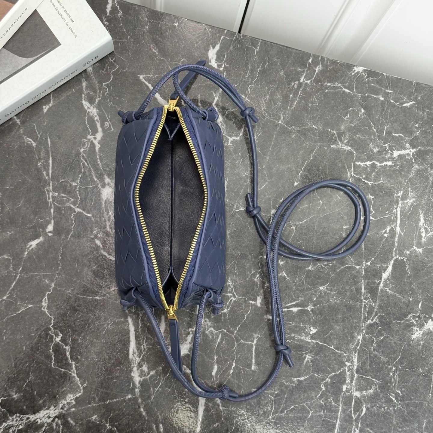 Bottega Veneta Style Blue Crossbody Bag style reference detail image 5 from source 771797