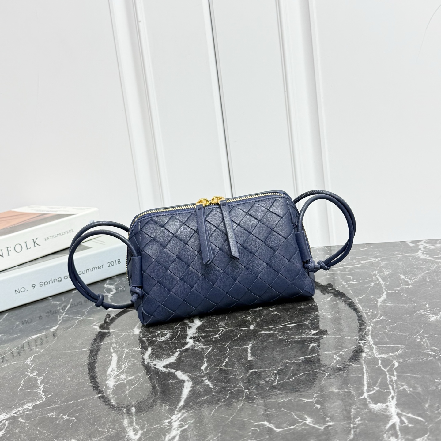 Bottega Veneta Style Blue Crossbody Bag style reference detail image 2 from source 771797