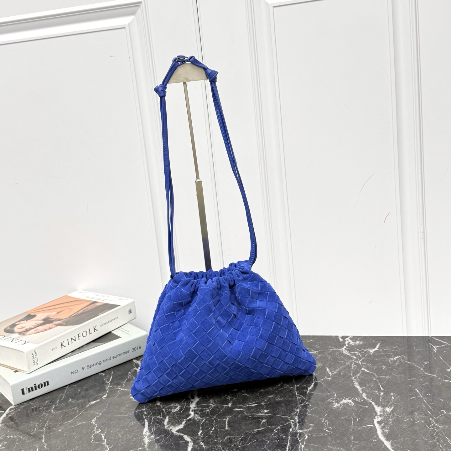 Bottega Veneta Style Blue Nylon Shoulder Bag style reference detail image 1 from source 771784