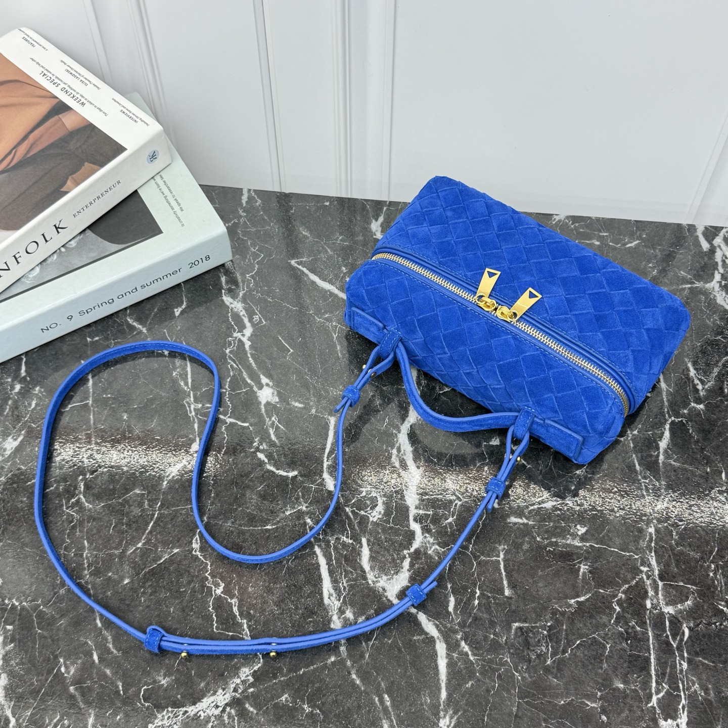 Bottega Veneta Style Blue Crossbody Bag style reference detail image 4 from source 765993