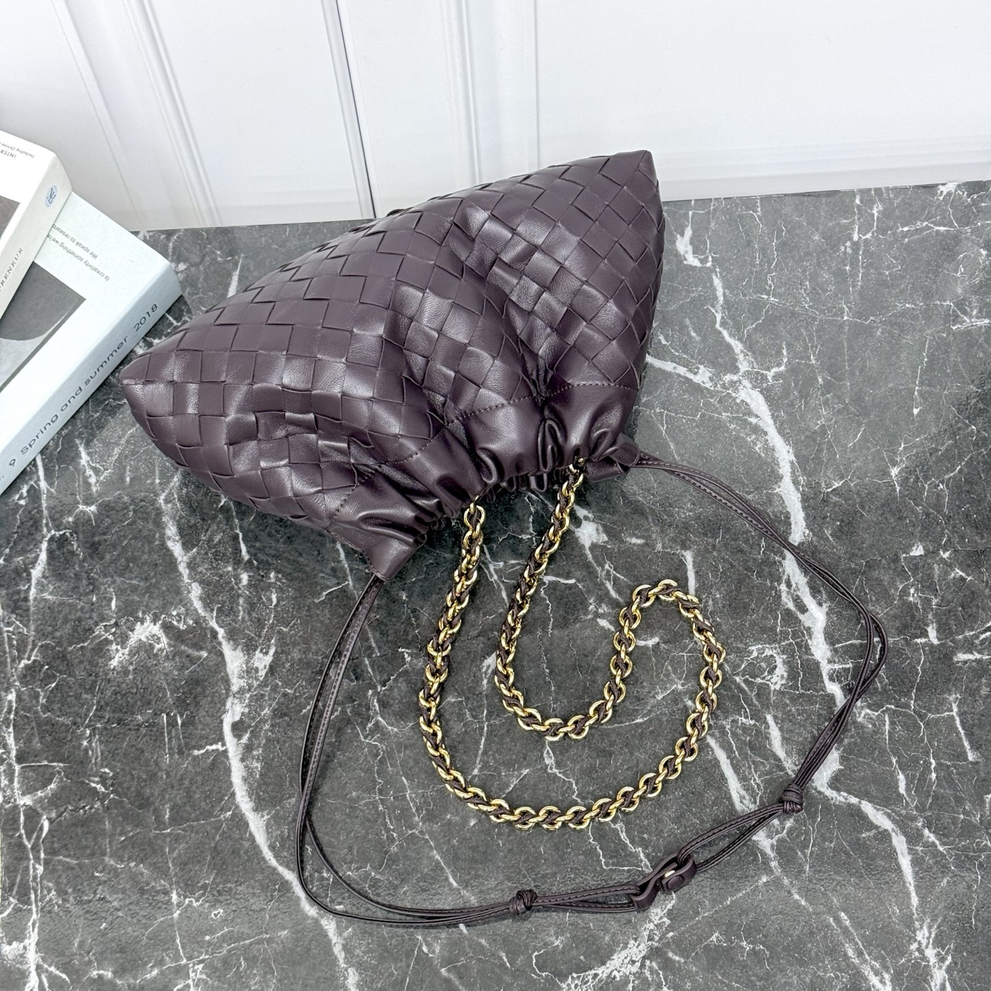 Bottega Veneta Style Pink Nylon Shoulder Bag style reference detail image 5 from source 771802
