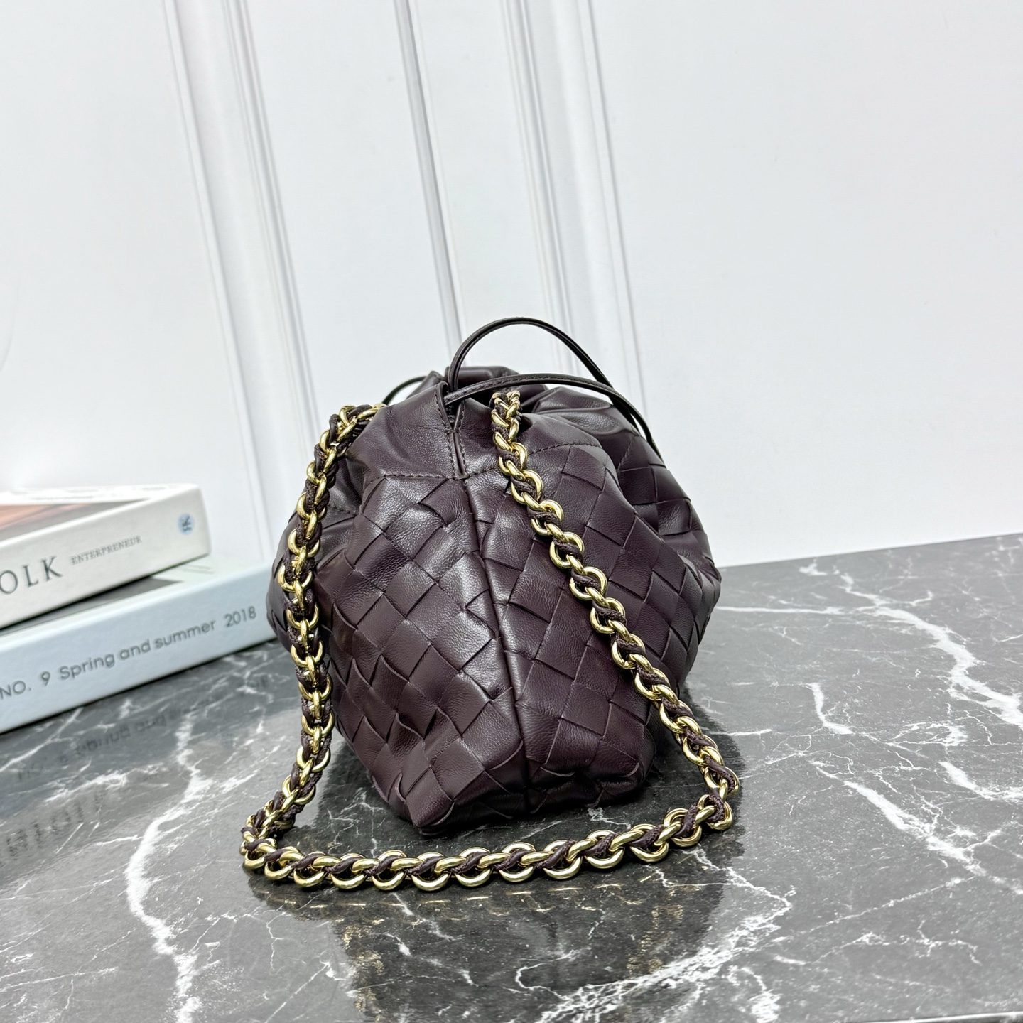 Bottega Veneta Style Pink Nylon Shoulder Bag style reference detail image 3 from source 771802