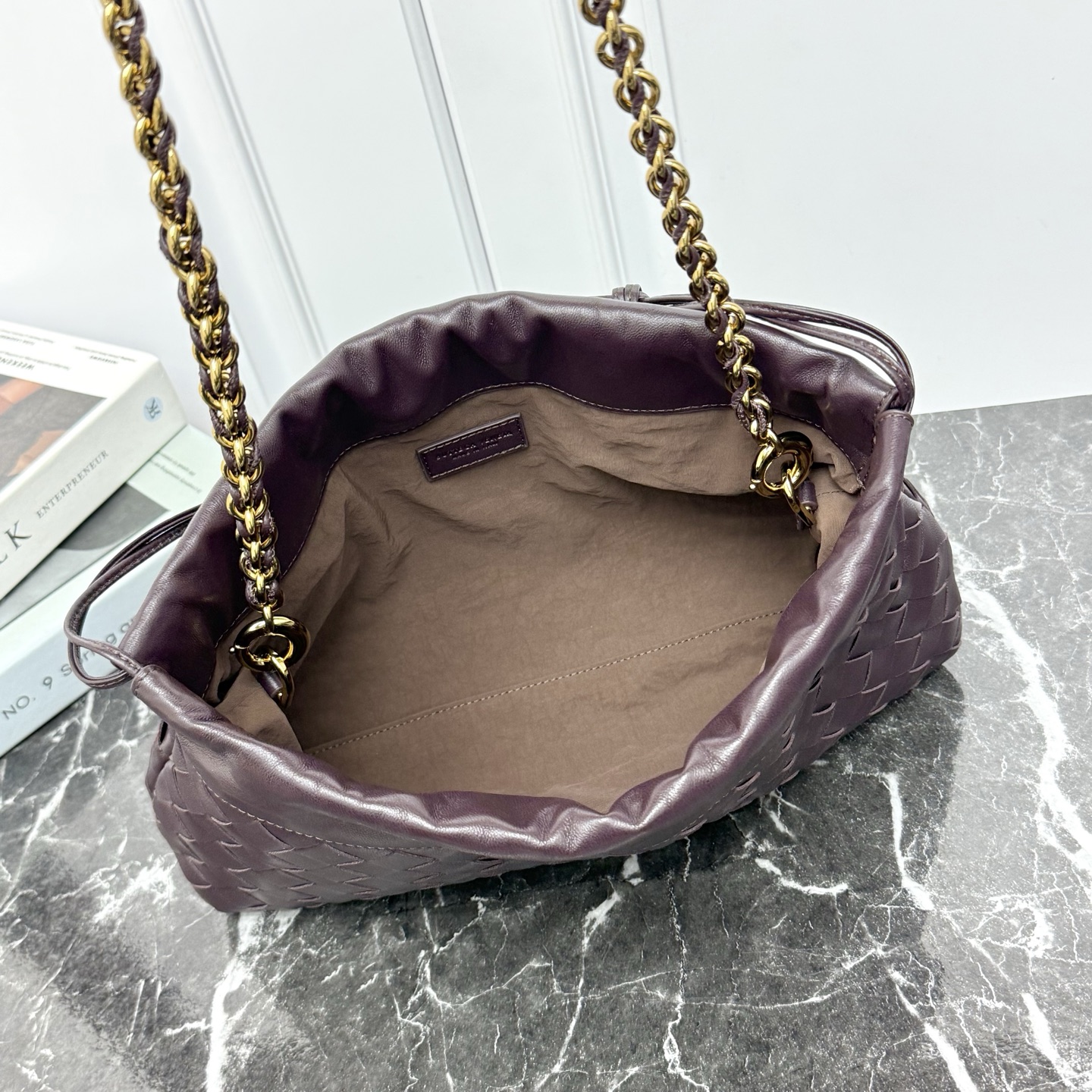 Bottega Veneta Style Pink Nylon Shoulder Bag style reference detail image 6 from source 771802