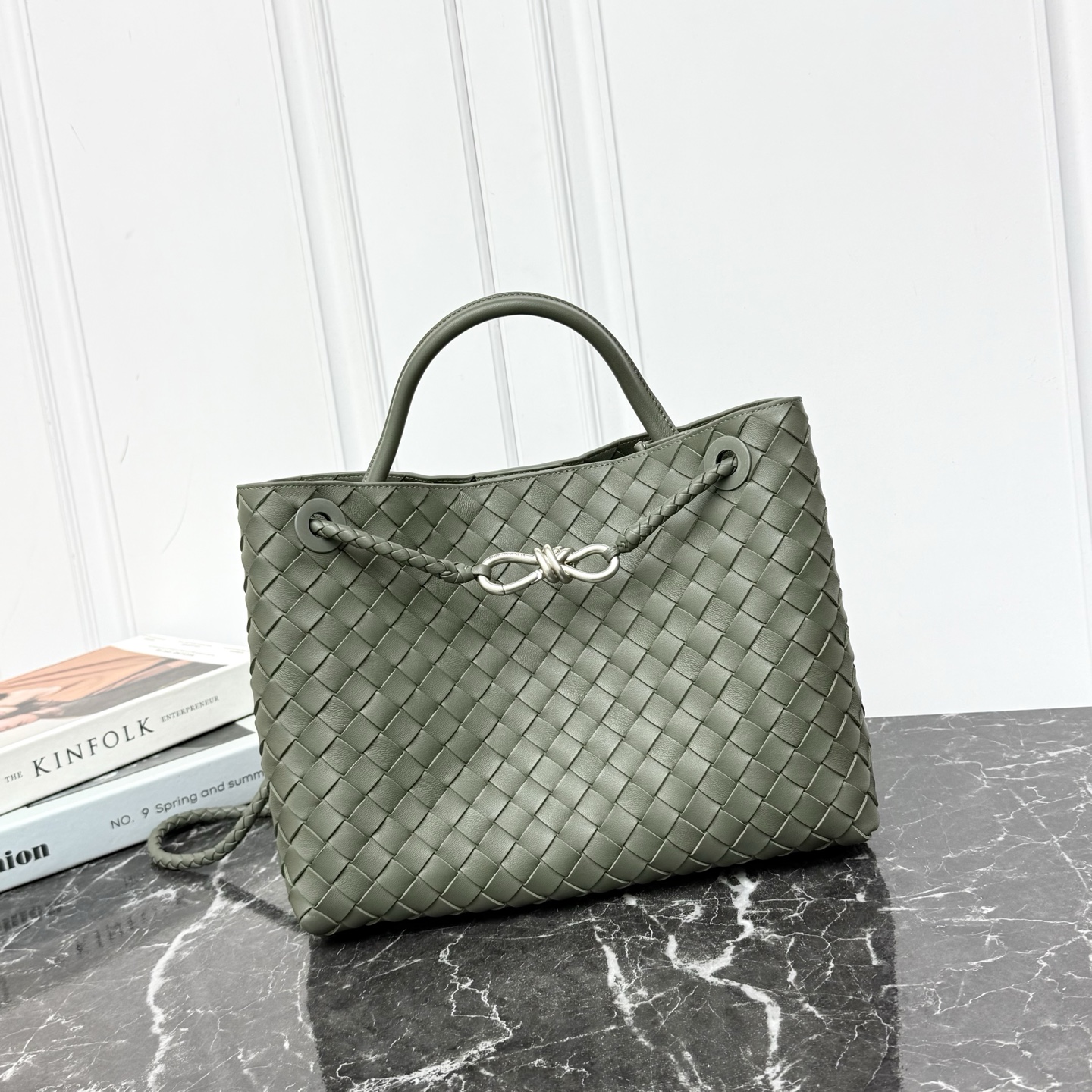 Bottega Veneta Style Beige Leather Top Handle Bag Bags Top Handle Bag detail image 1 from source 766002