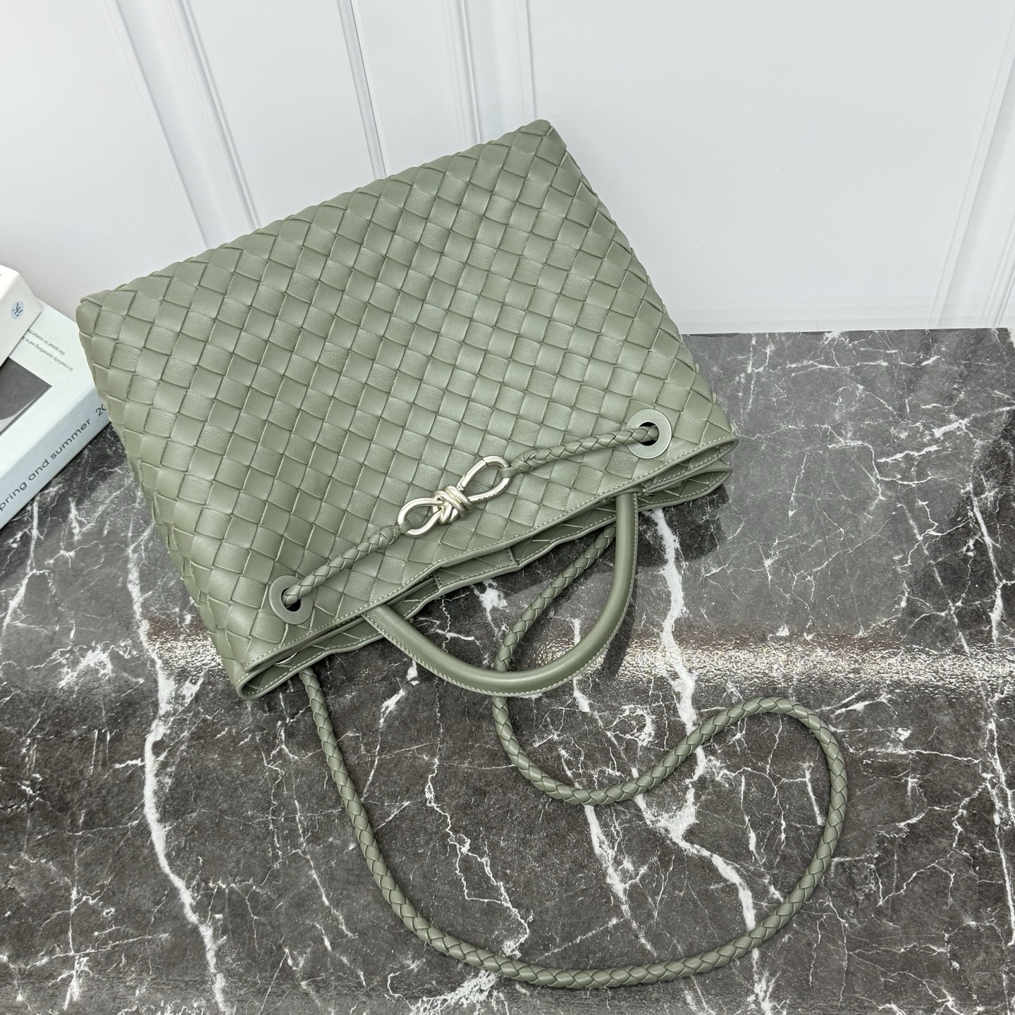 Bottega Veneta Style Beige Leather Top Handle Bag Bags Top Handle Bag detail image 5 from source 766002