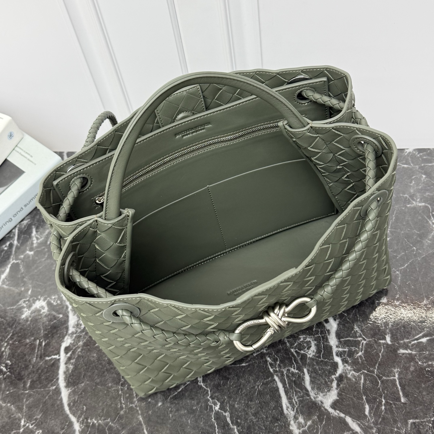 Bottega Veneta Style Beige Leather Top Handle Bag Bags Top Handle Bag detail image 6 from source 766002