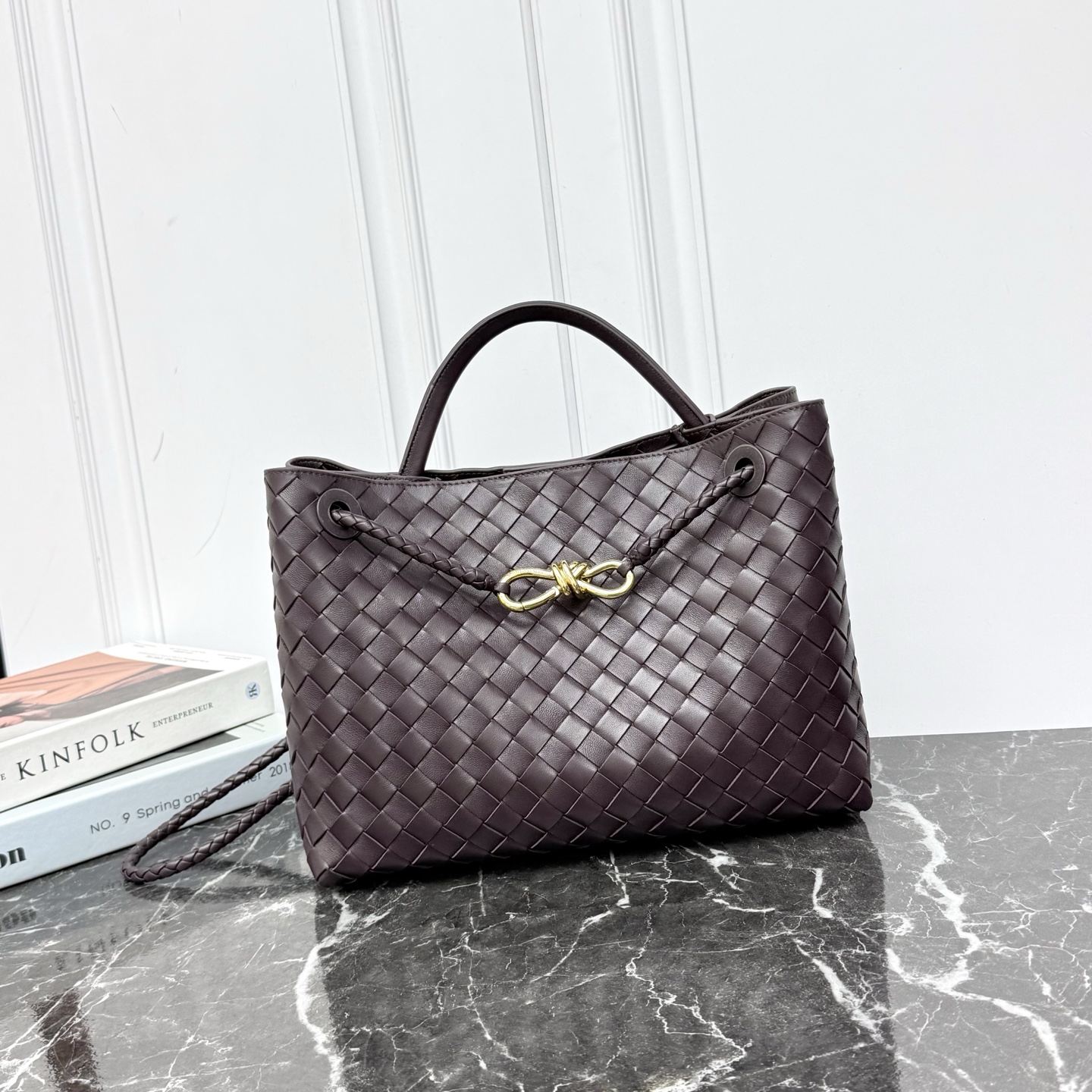 Bottega Veneta Style Beige Leather Top Handle Bag Bags Top Handle Bag detail image 1 from source 766003