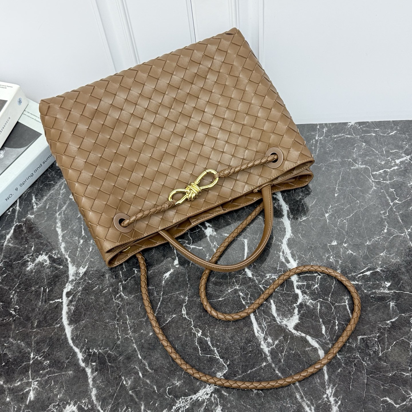 Bottega Veneta Style Beige Leather Top Handle Bag Bags Top Handle Bag detail image 5 from source 766004