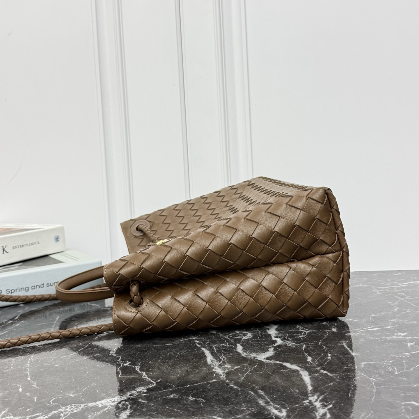 Bottega Veneta Style Beige Leather Top Handle Bag Bags Top Handle Bag detail image 3 from source 766004