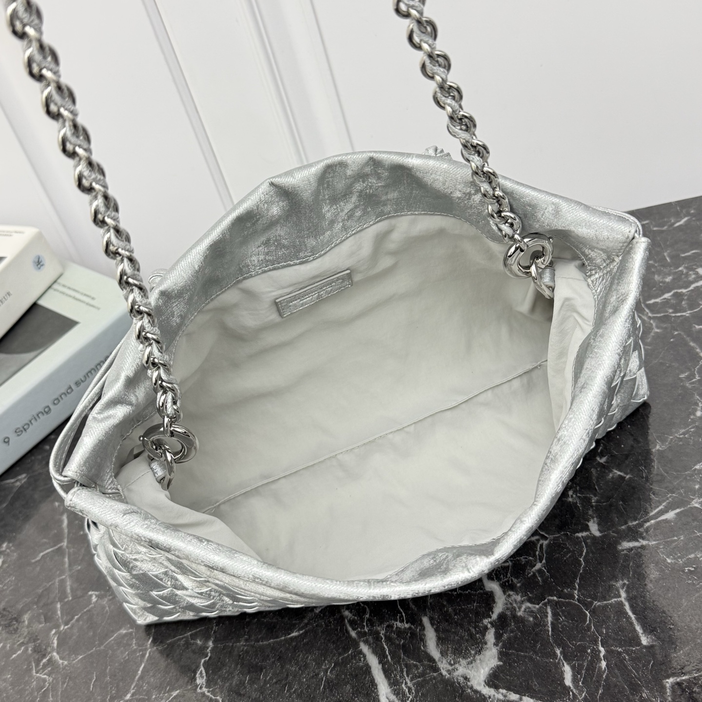 Bottega Veneta Style Pink Nylon Shoulder Bag style reference detail image 6 from source 771803