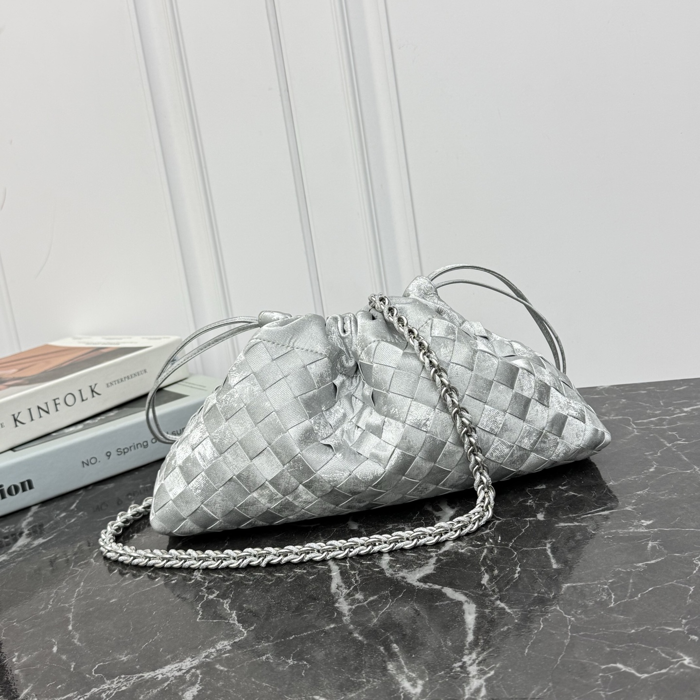 Bottega Veneta Style Pink Nylon Shoulder Bag style reference detail image 2 from source 771803