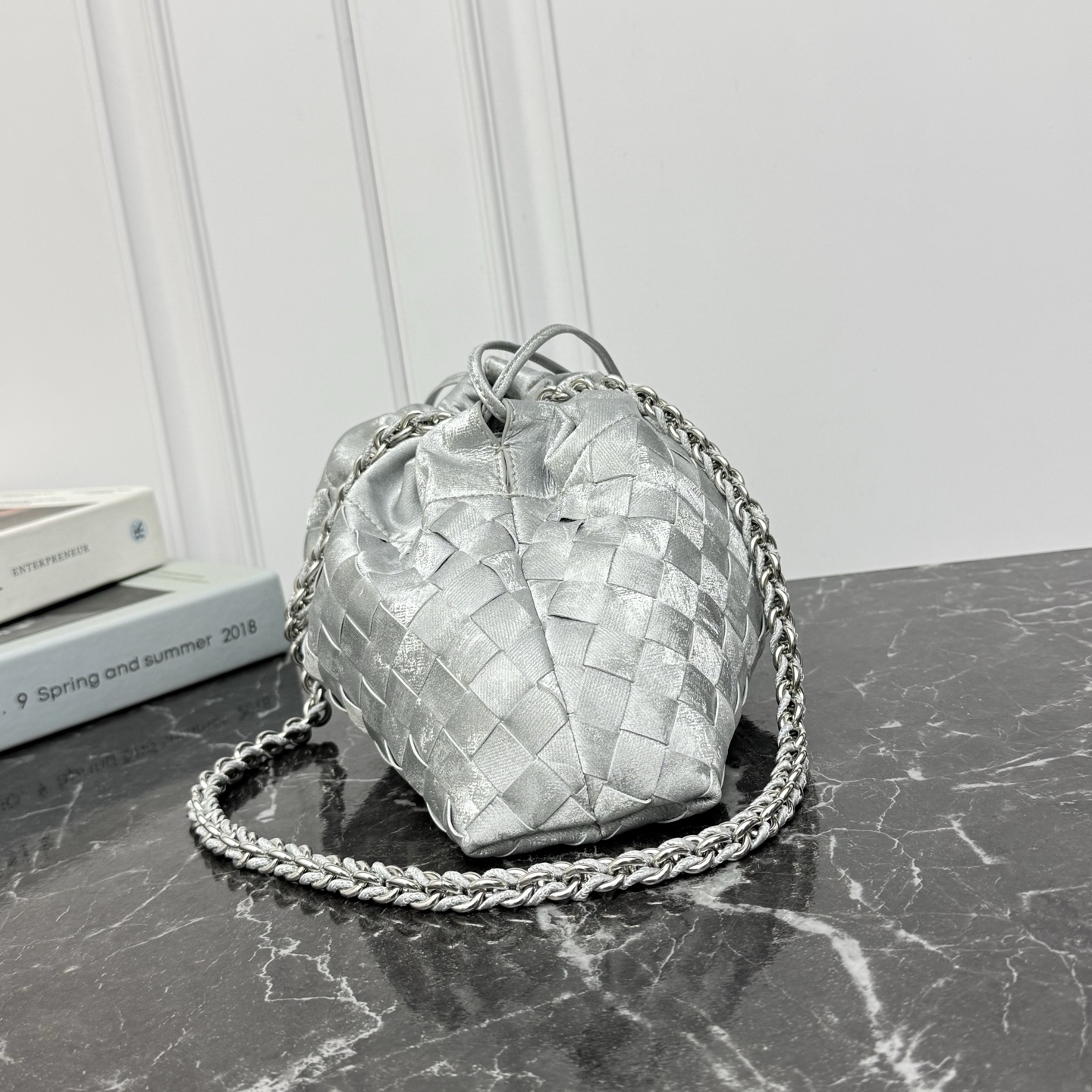 Bottega Veneta Style Pink Nylon Shoulder Bag style reference detail image 5 from source 771803