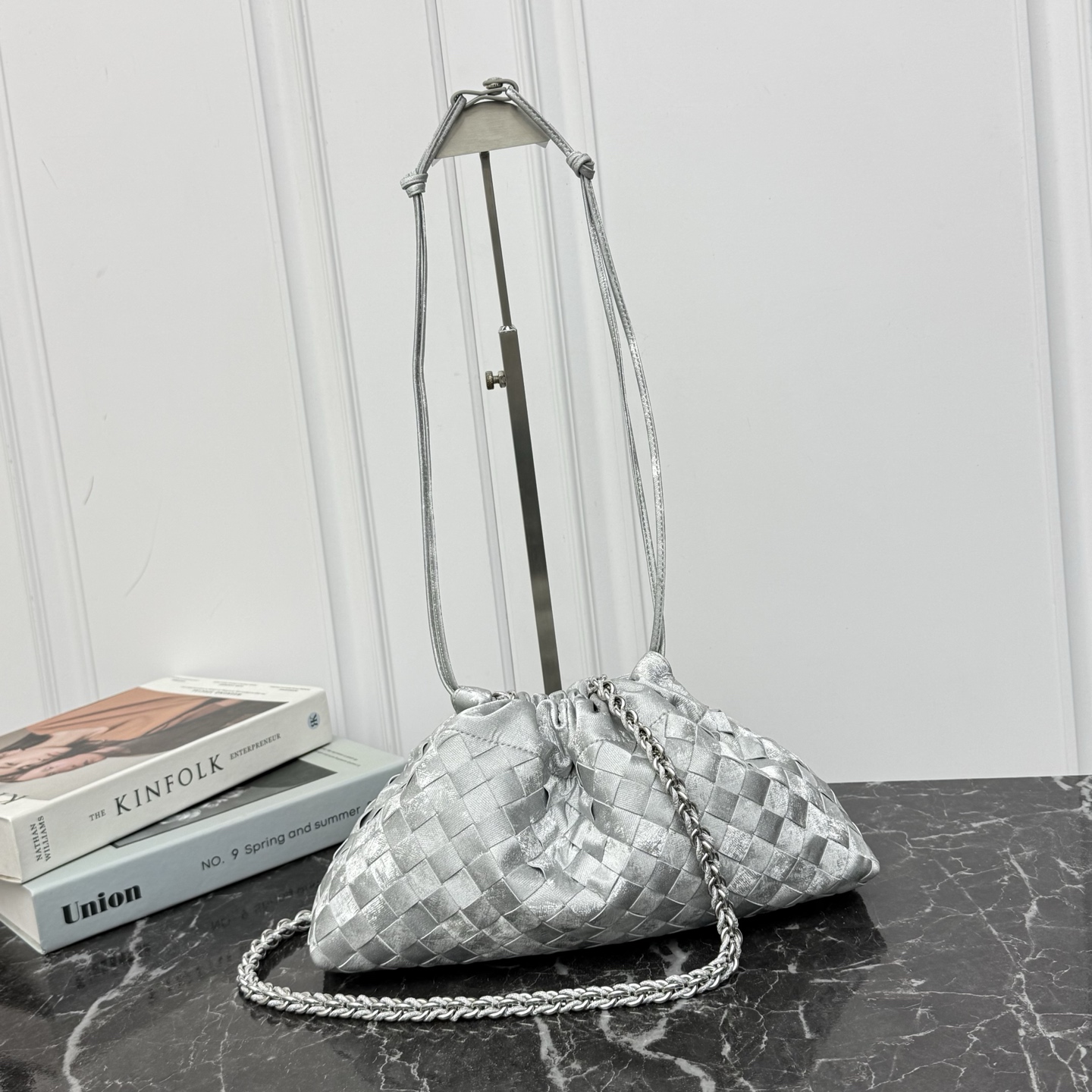 Bottega Veneta Style Pink Nylon Shoulder Bag style reference detail image 1 from source 771803