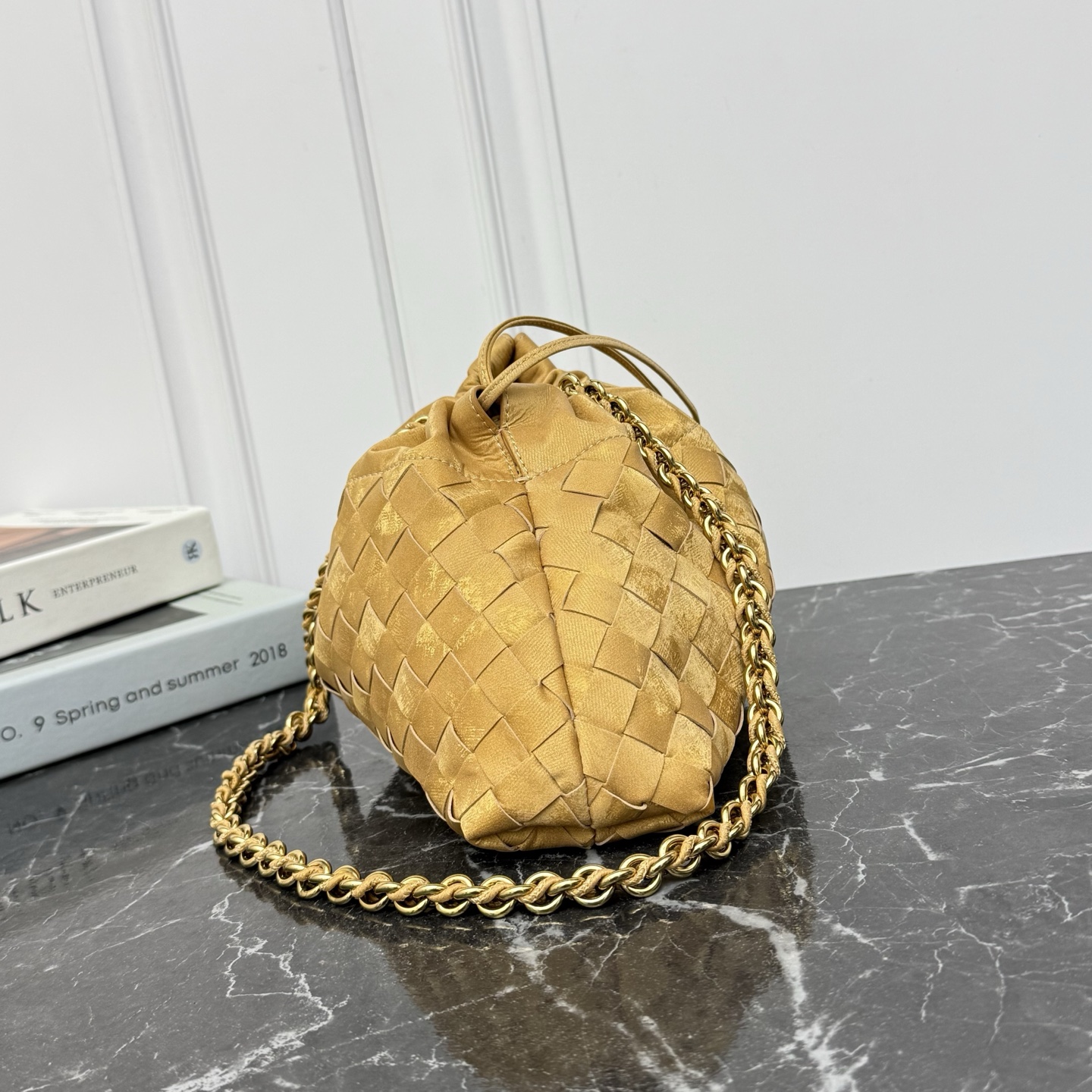 Bottega Veneta Style Pink Nylon Shoulder Bag style reference detail image 3 from source 771804
